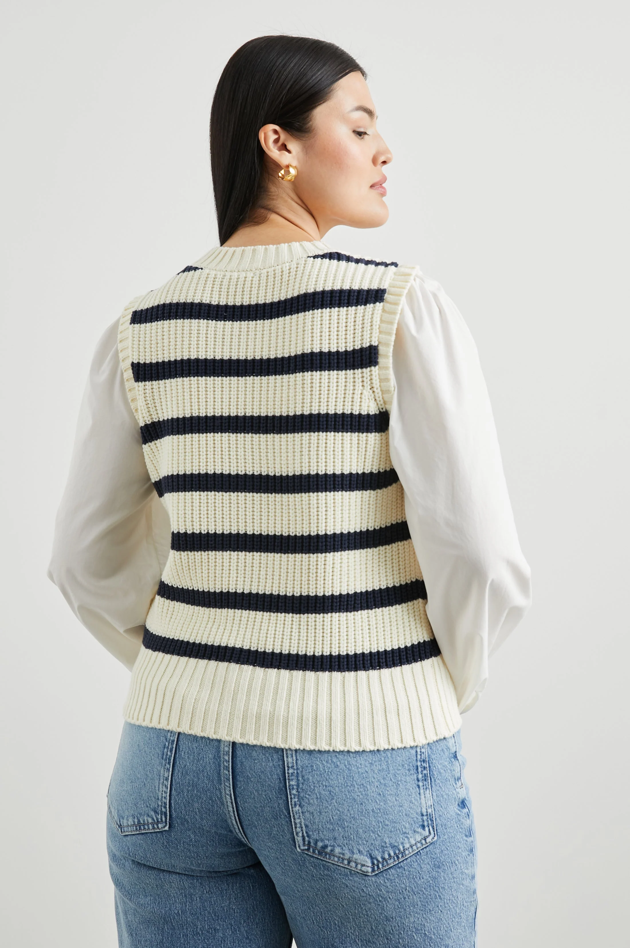 BAMBI SWEATER - IVORY NAVY STRIPE - Image 8