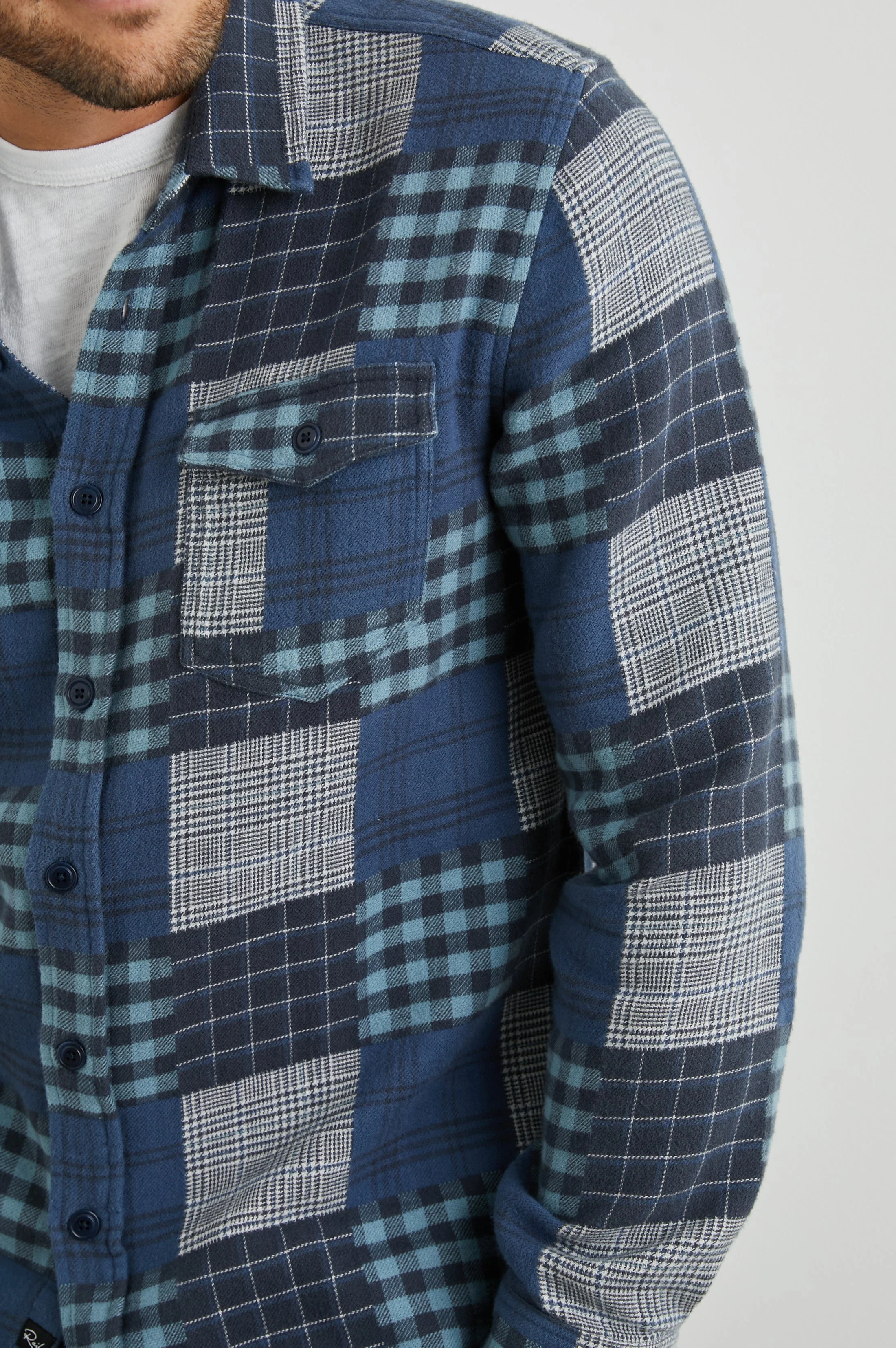BANTON SHIRT - BLUE PATCHWORK - Image 2