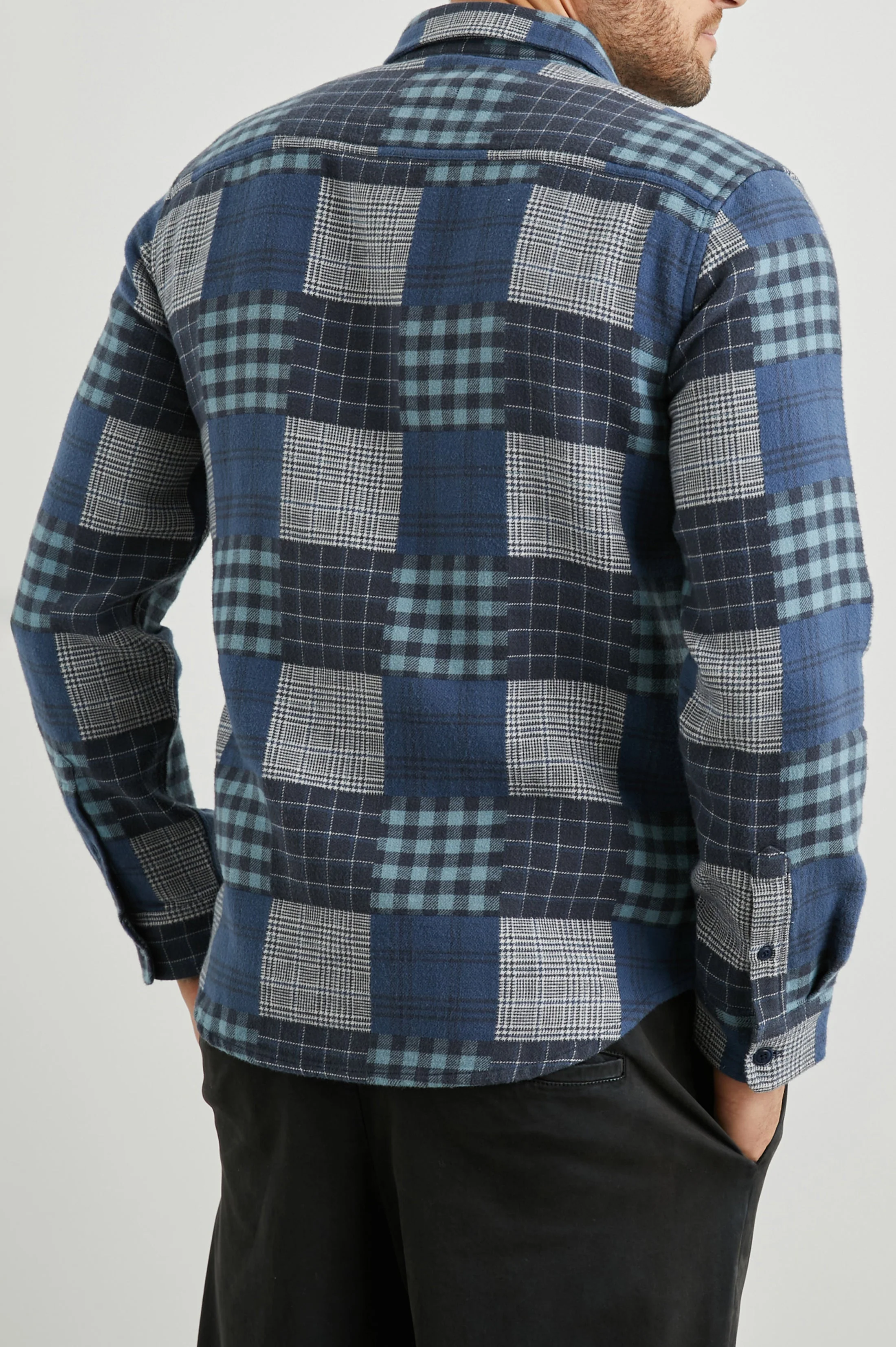 BANTON SHIRT - BLUE PATCHWORK - Image 4