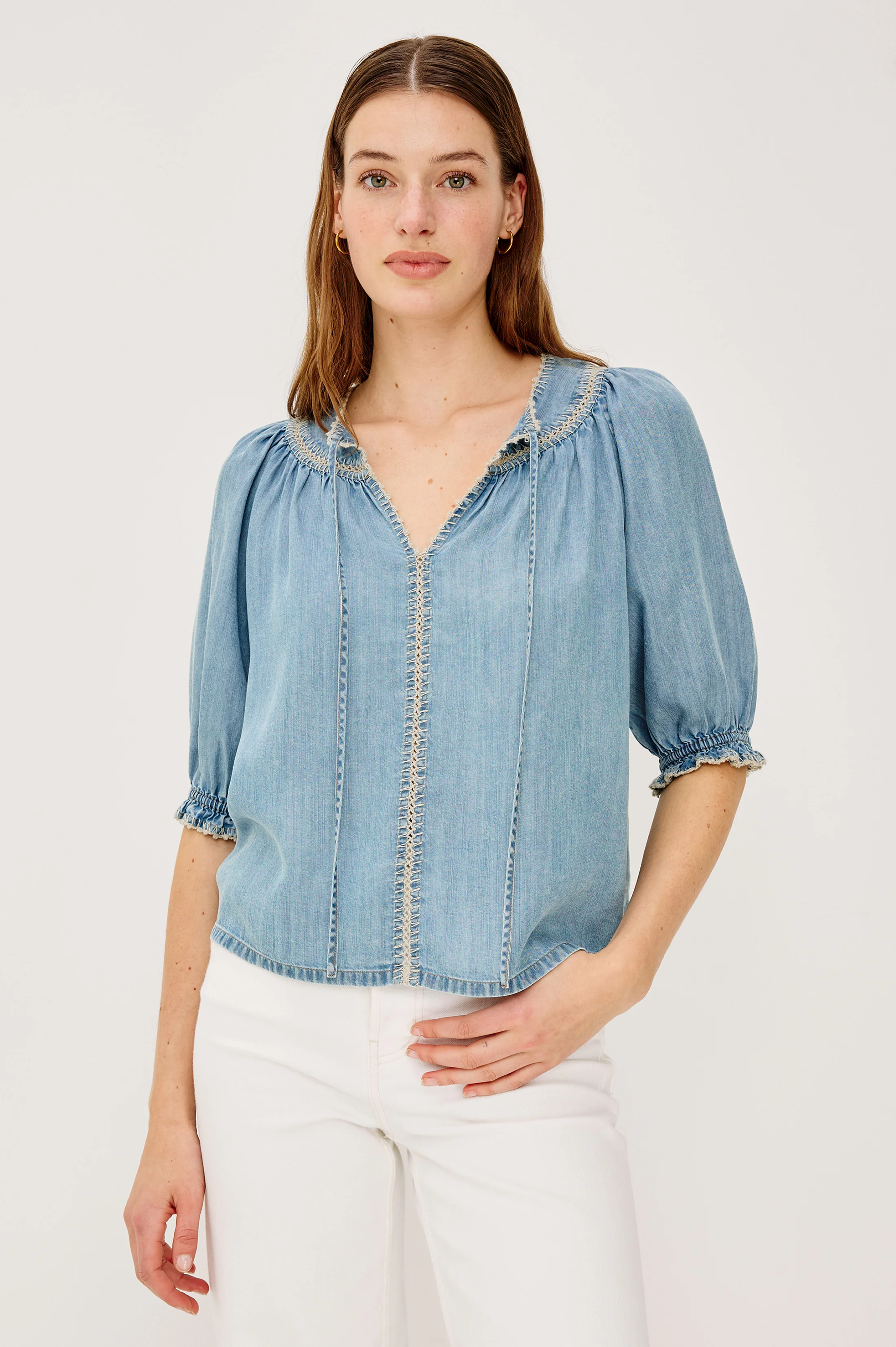 BELINA TOP - WASHED BLUE
