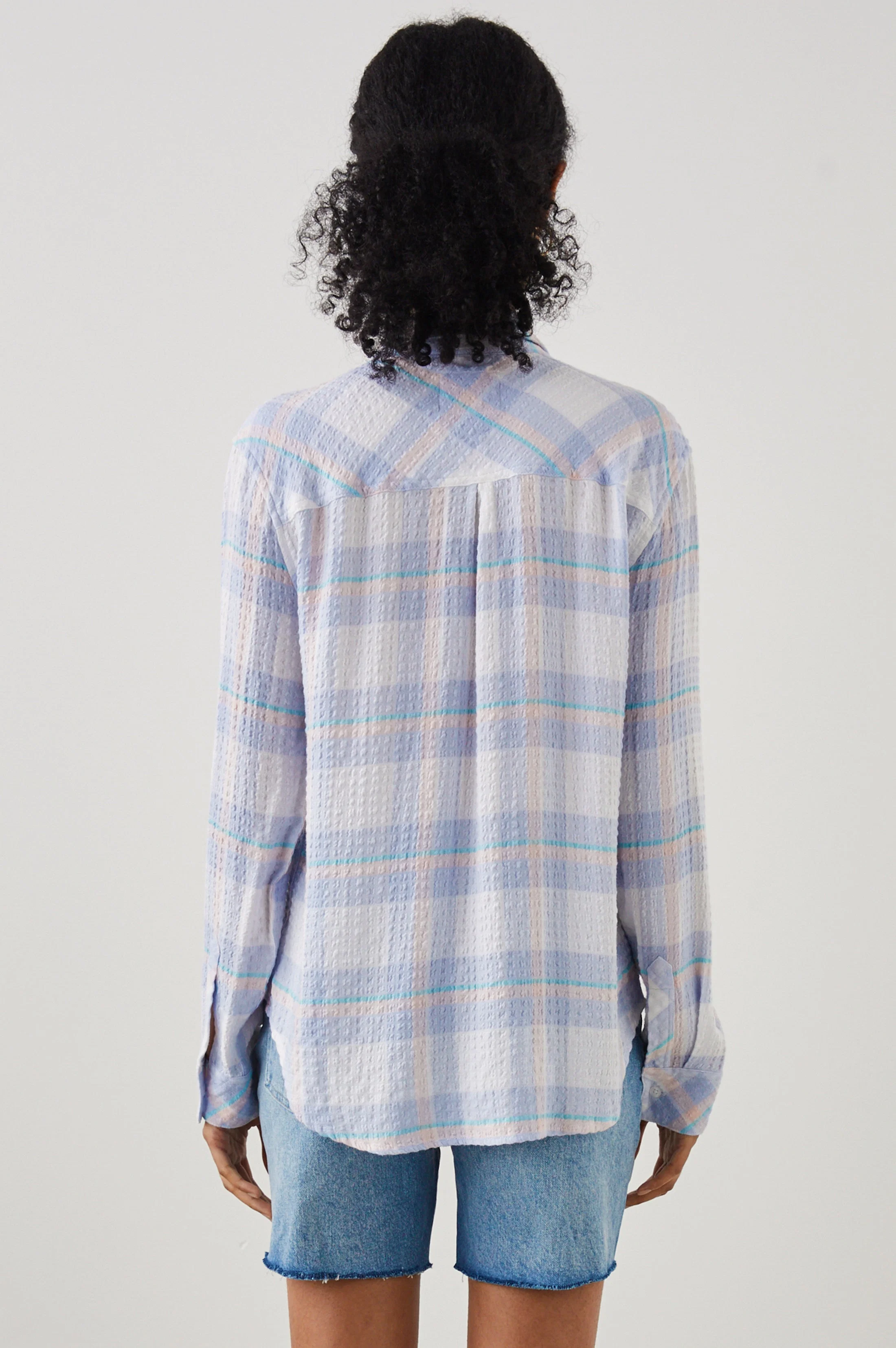 BRADY SHIRT - WHITE PERRIWINKLE PEACH - Image 5