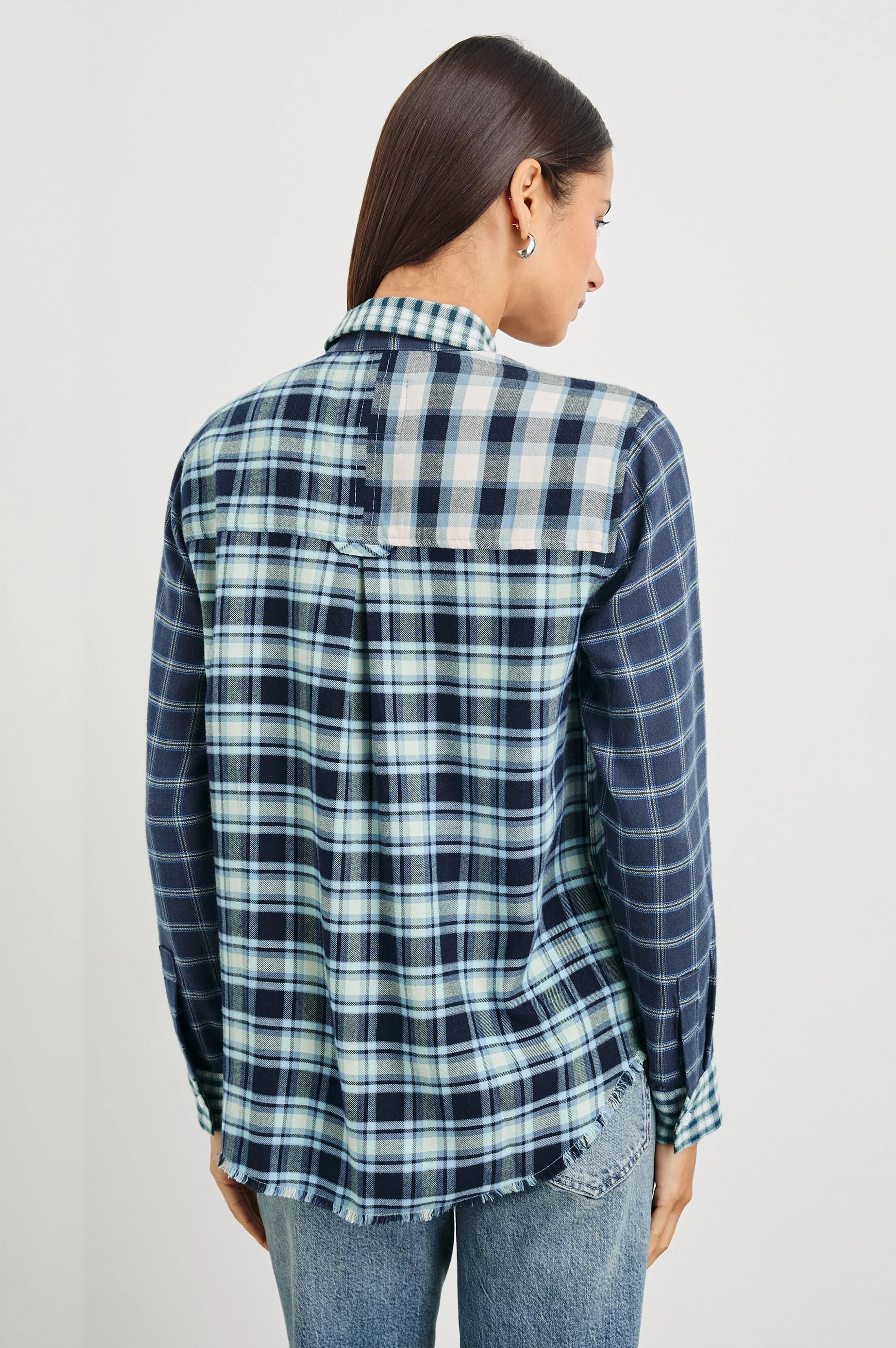 BRANDO SHIRT - SKY NAVY MIXED PLAID - Image 3