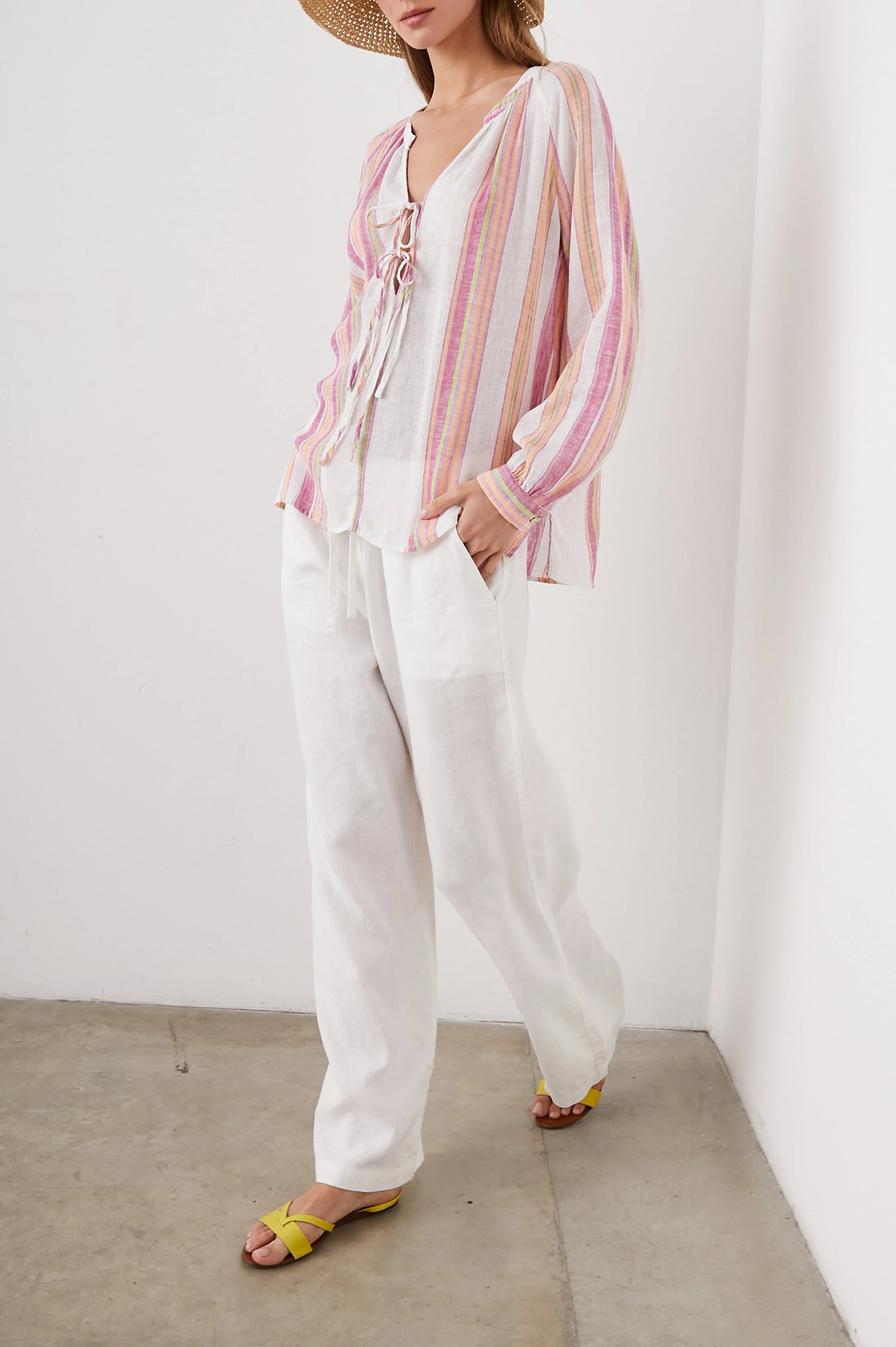 BRIELLE TOP - HIBISCUS STRIPE - Image 3