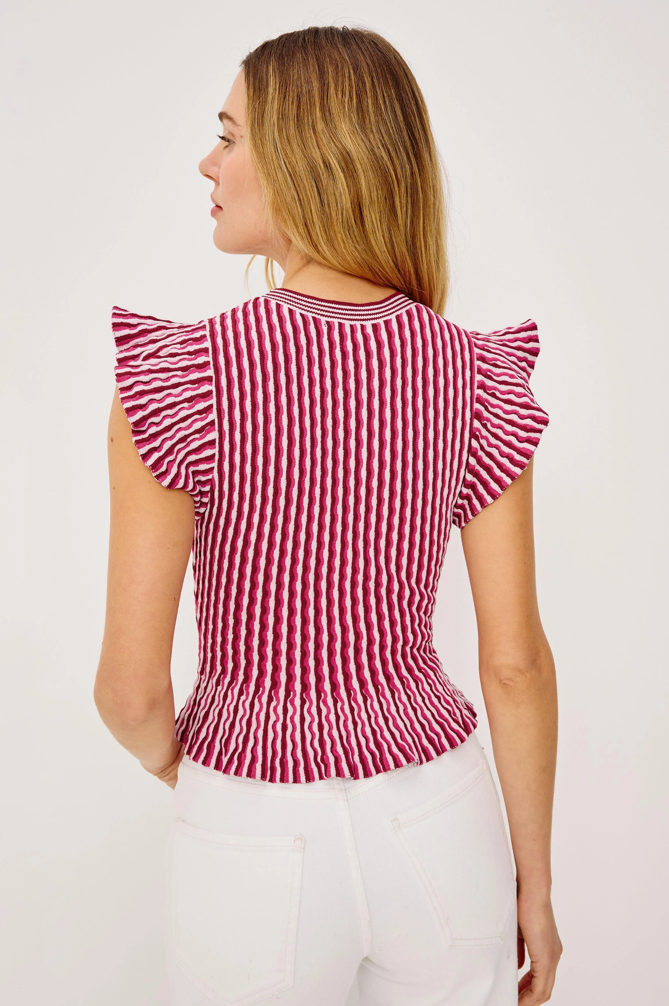 BRYN TOP - BERRY STRIPE - Image 5