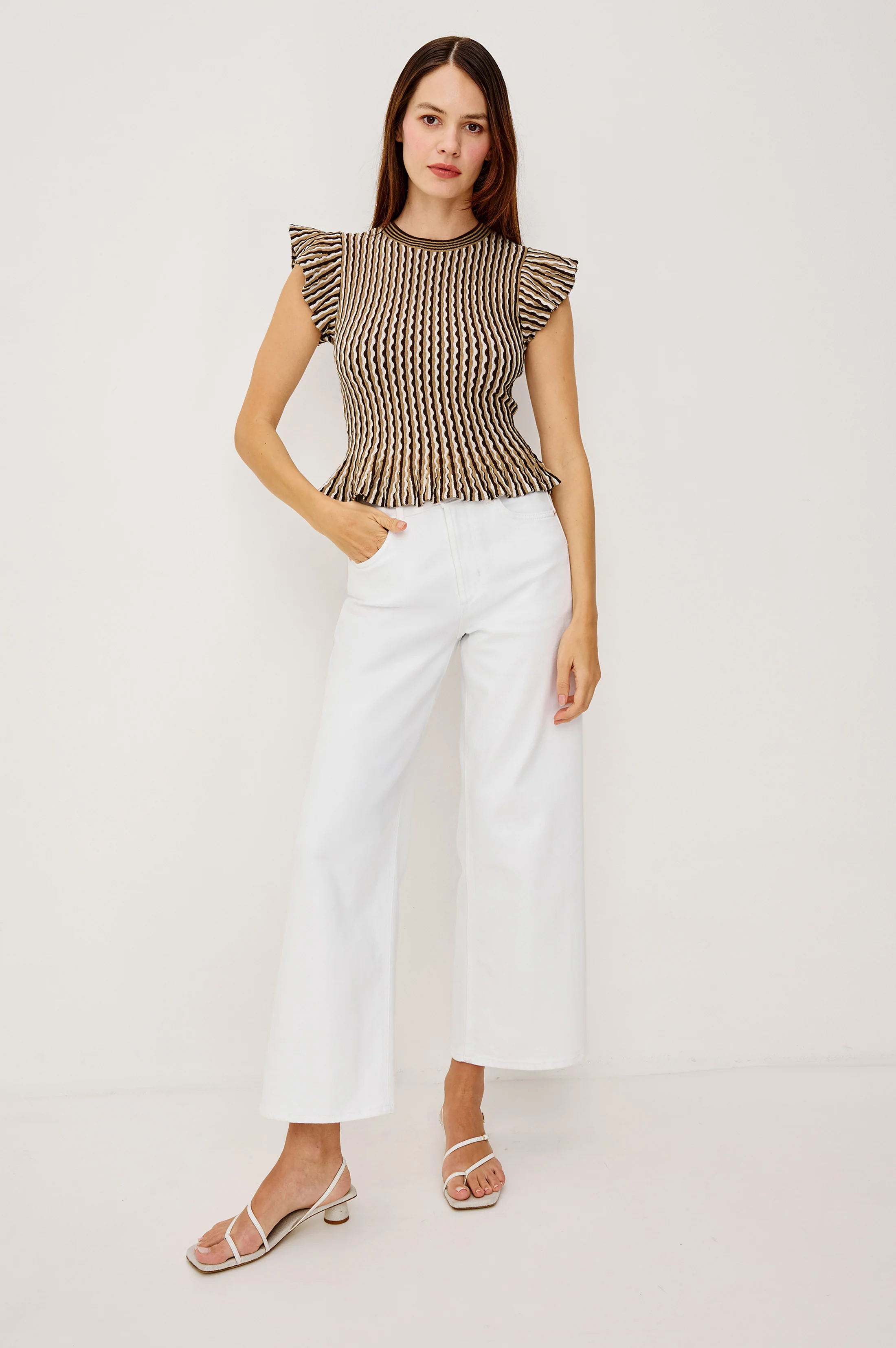 BRYN TOP - BROWN STRIPE - Image 3