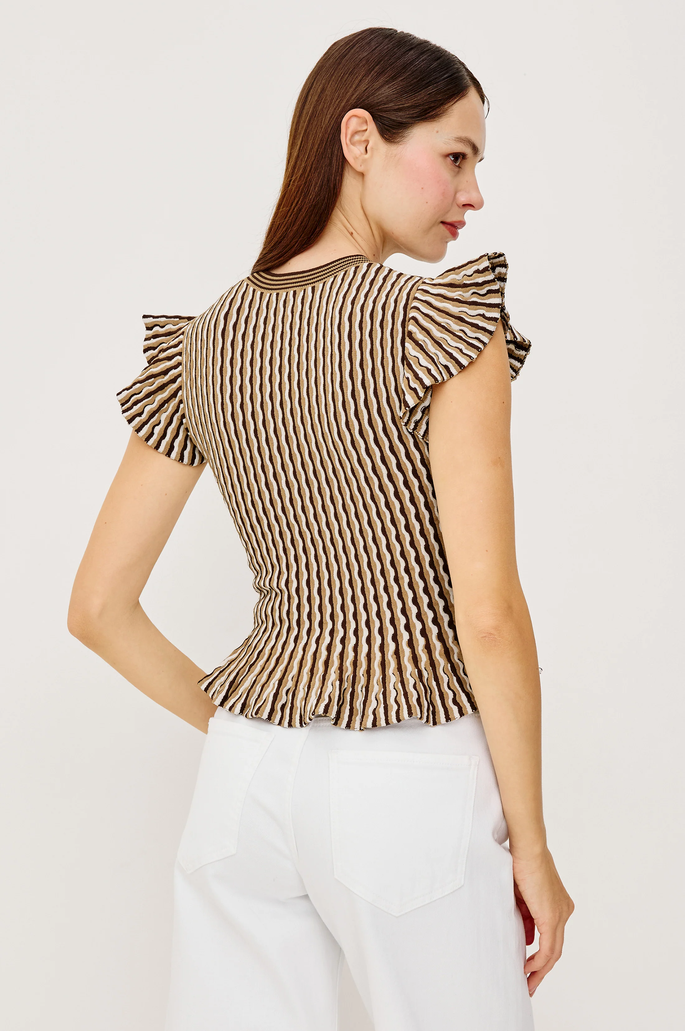 BRYN TOP - BROWN STRIPE - Image 5