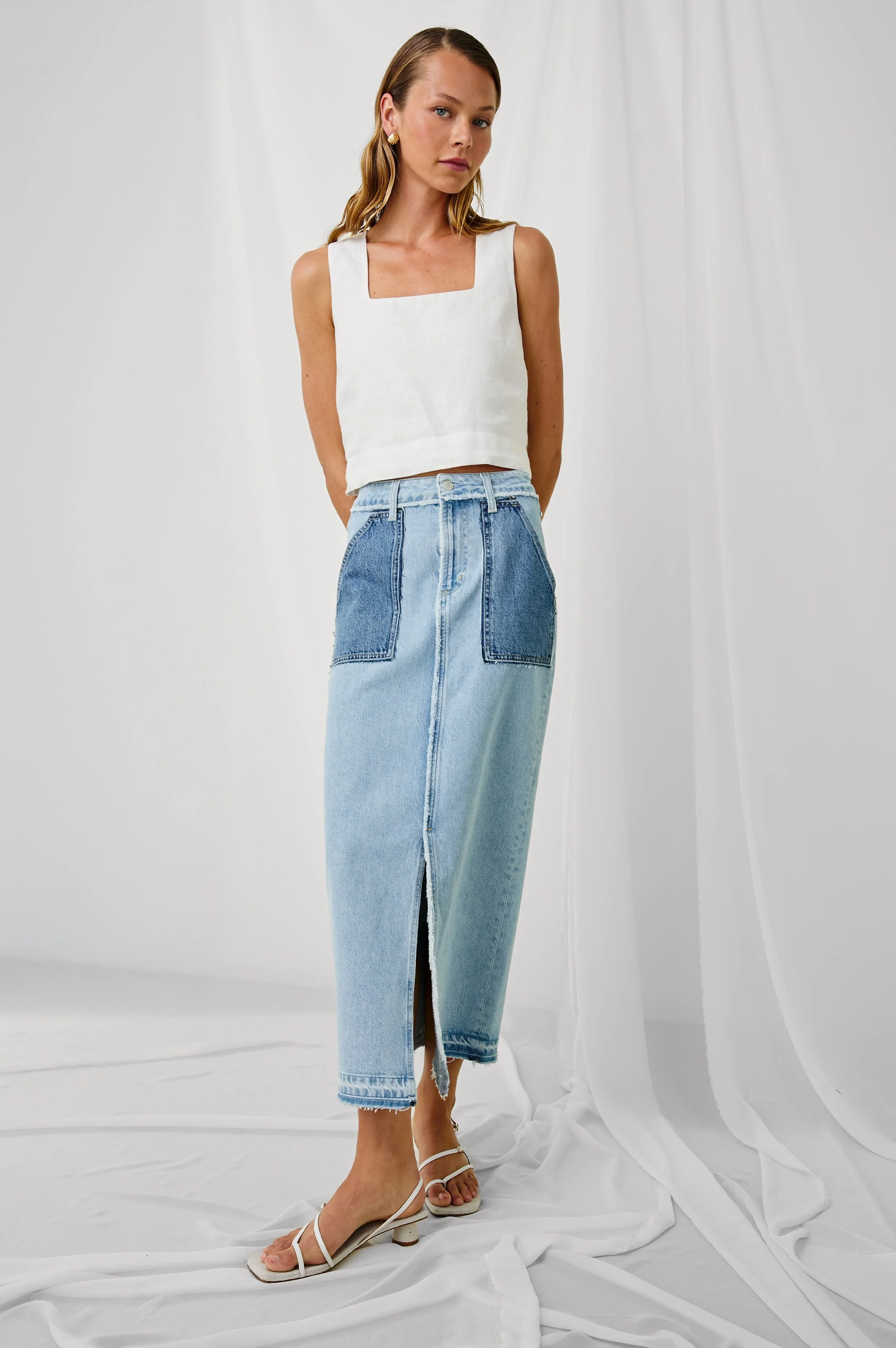 CALABASAS SKIRT - TATTERED PATCHWORK - Image 3