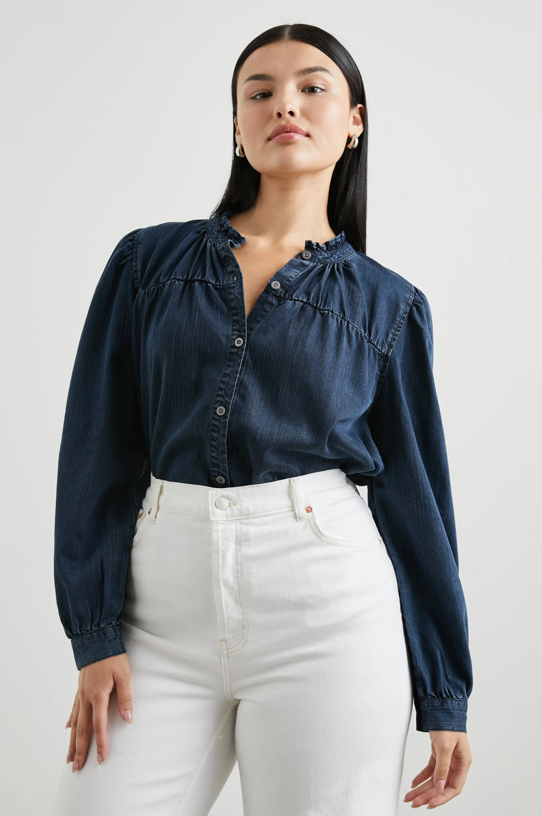 CAMILLE TOP - DARK VINTAGE WASH