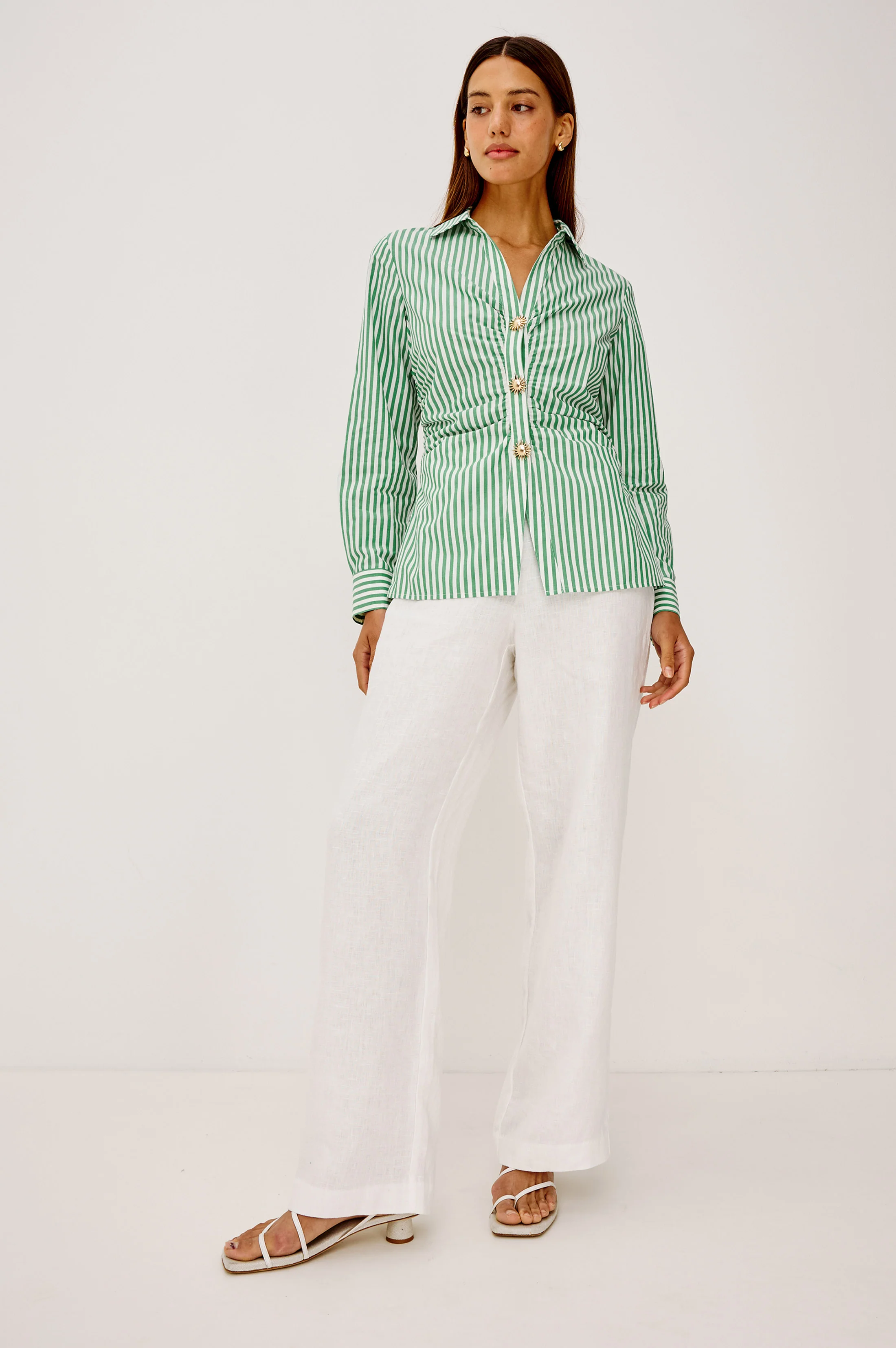 CARAYLN SHIRT - EMERALD STRIPE - Image 3