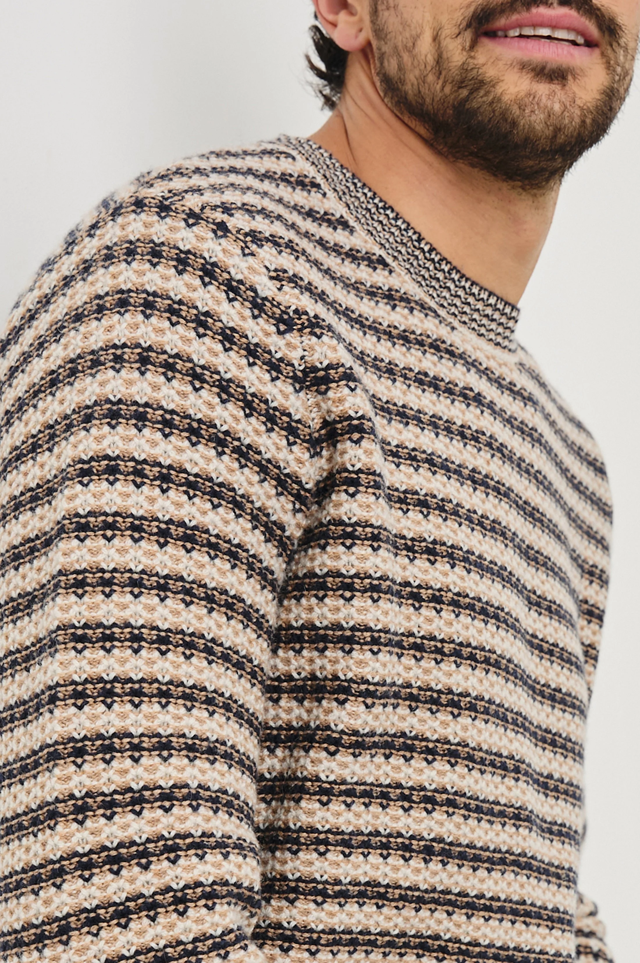 CARRICK SWEATER - NAVY OAT STRIPE - Image 2