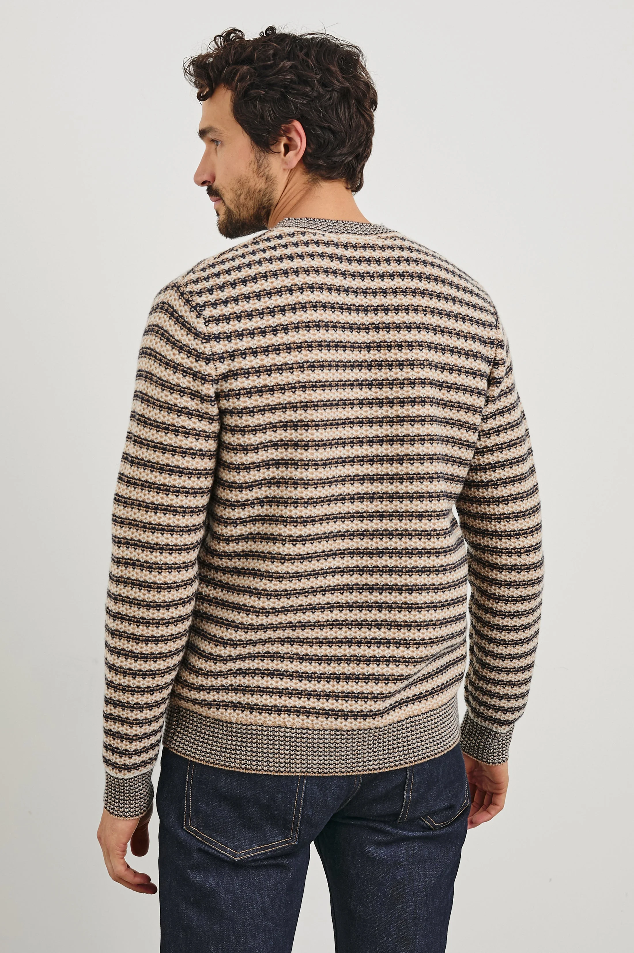 CARRICK SWEATER - NAVY OAT STRIPE - Image 5