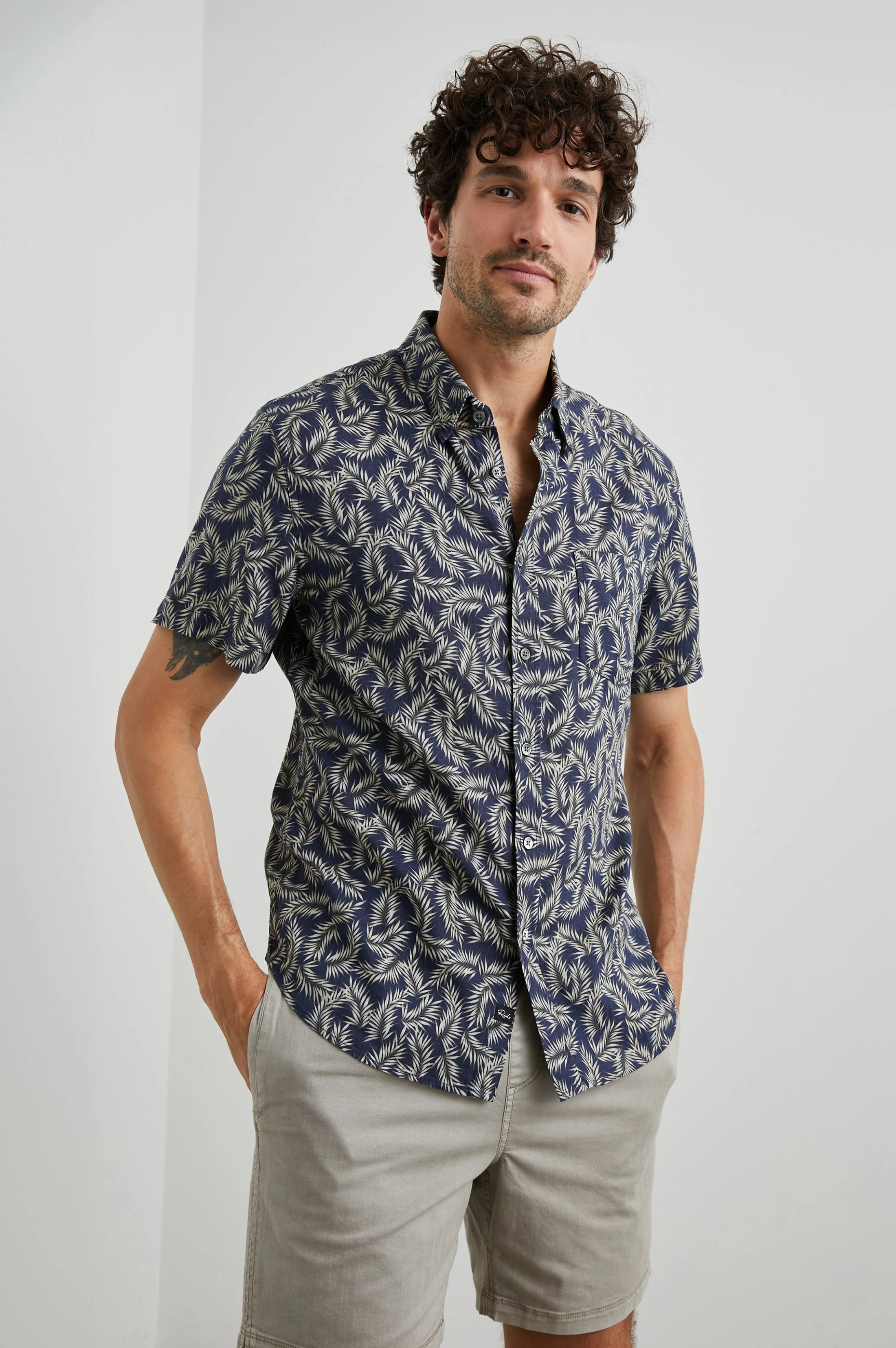 CARSON SHIRT - PALM AMERICANO NAVY