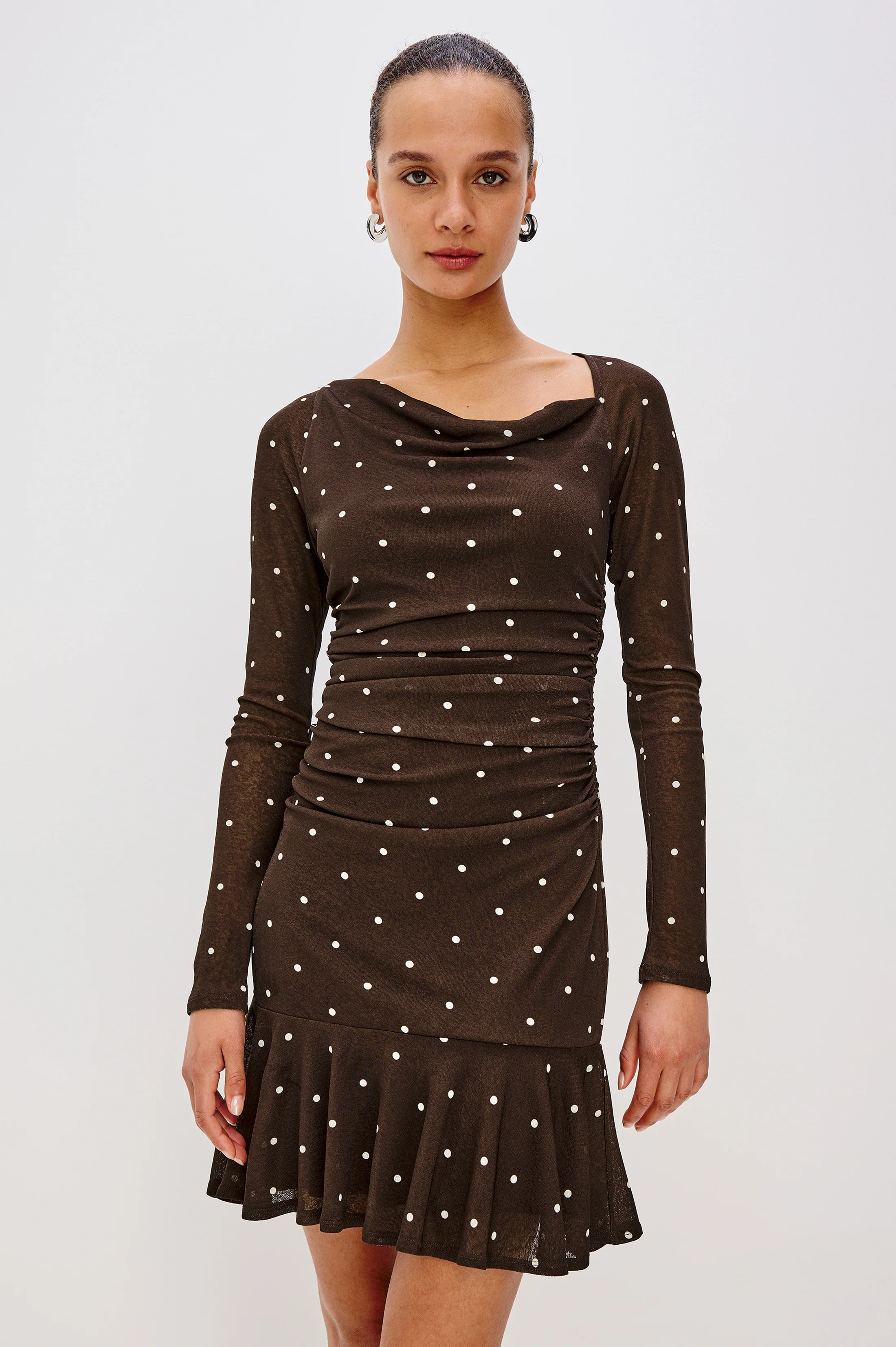 CELANO DRESS - COCOA POLKA DOTS