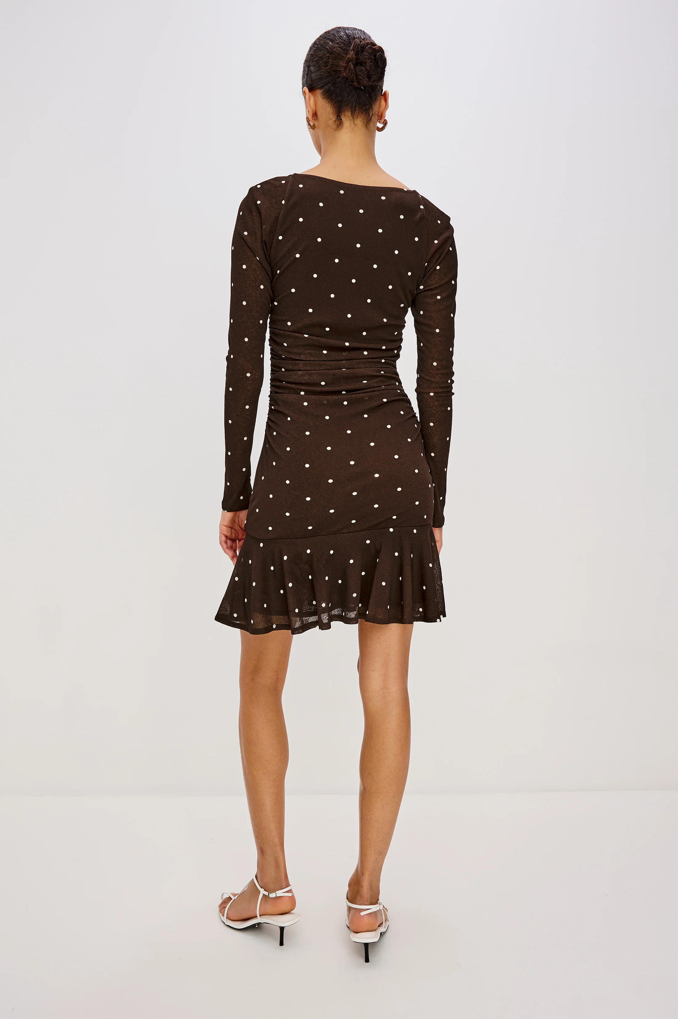 CELANO DRESS - COCOA POLKA DOTS - Image 5