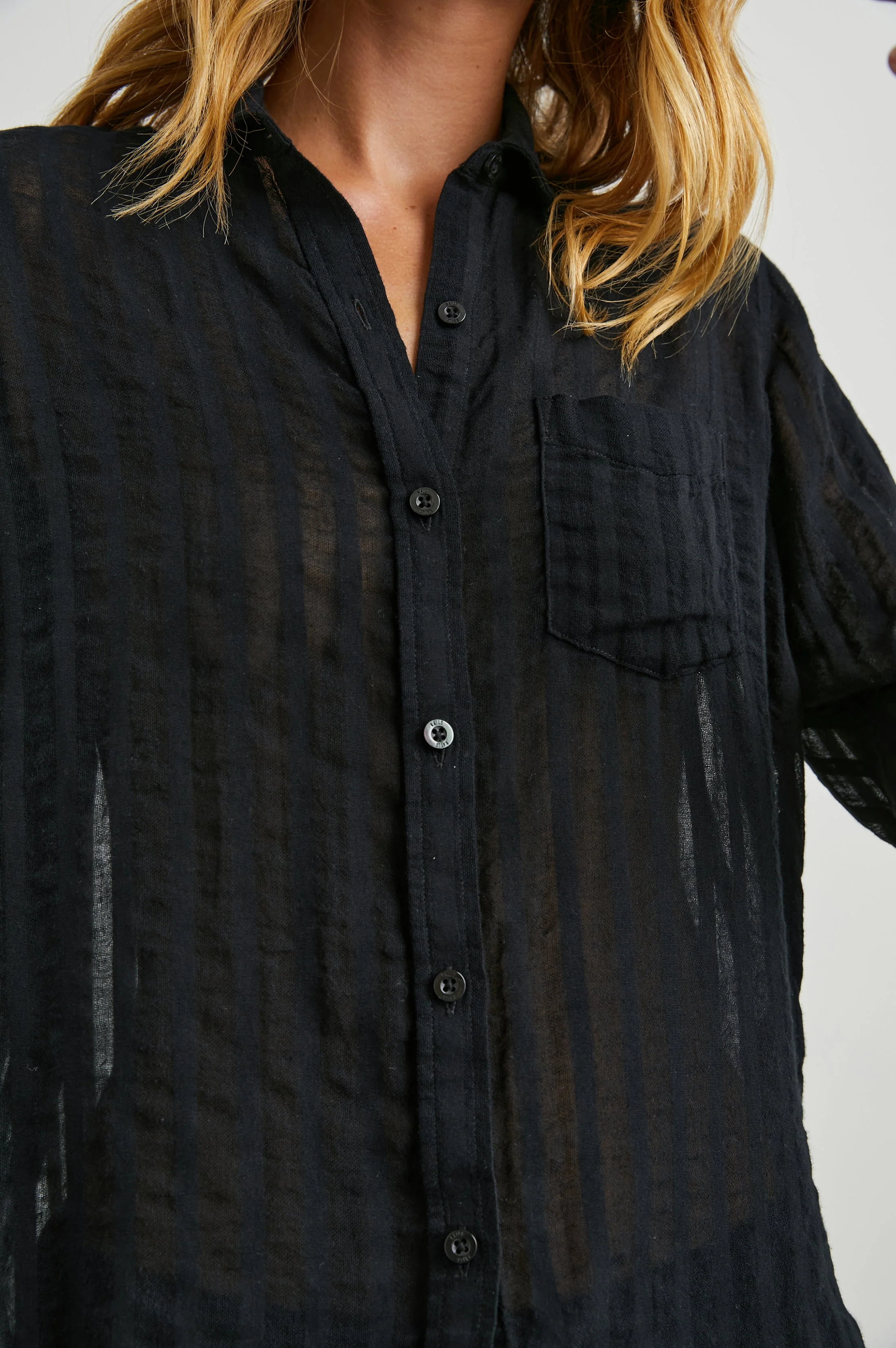 CHARLI SHIRT - BLACK SHADOW STRIPE - Image 2
