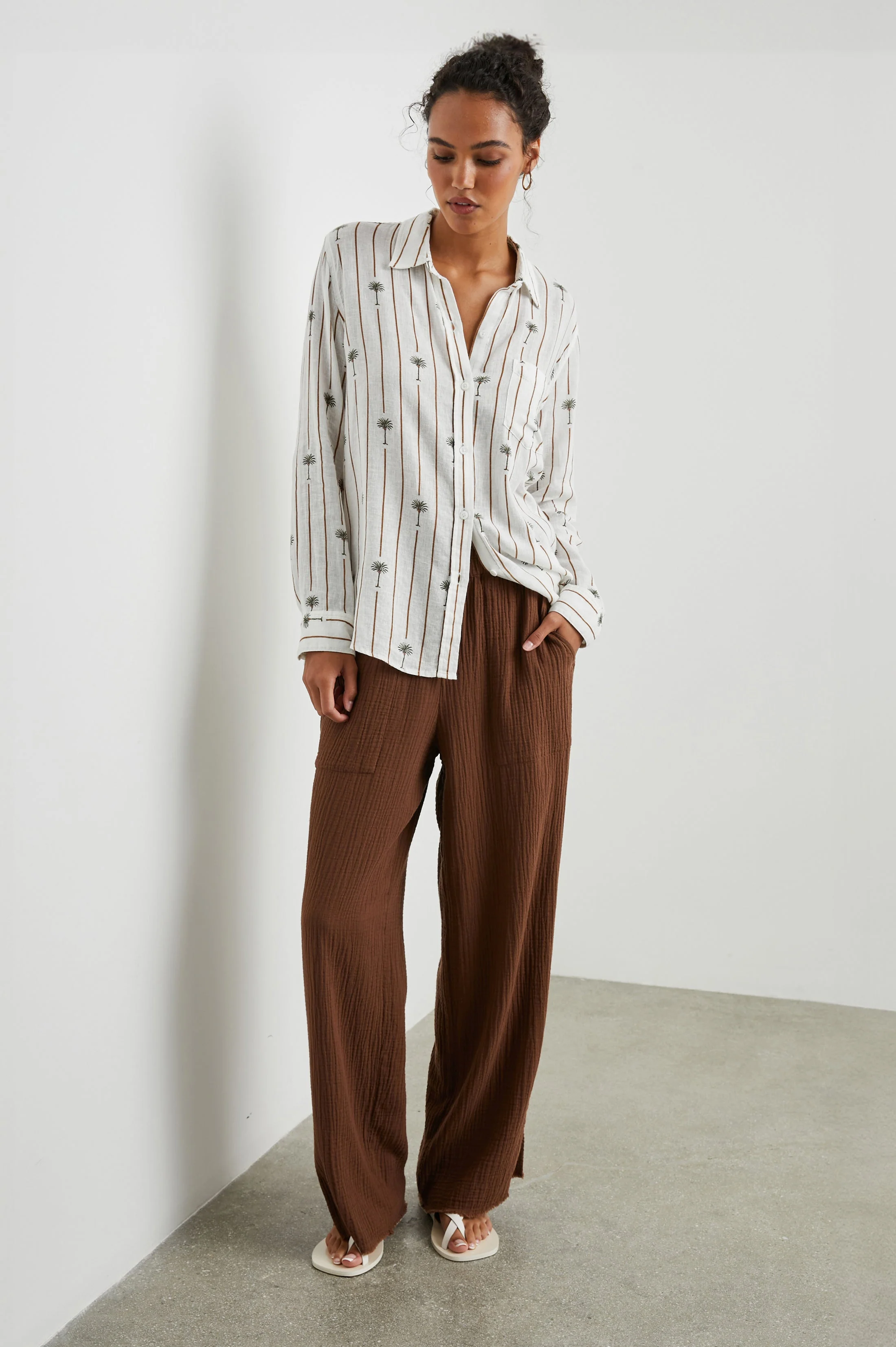 CHARLI SHIRT - STRIPE PALMS - Image 3
