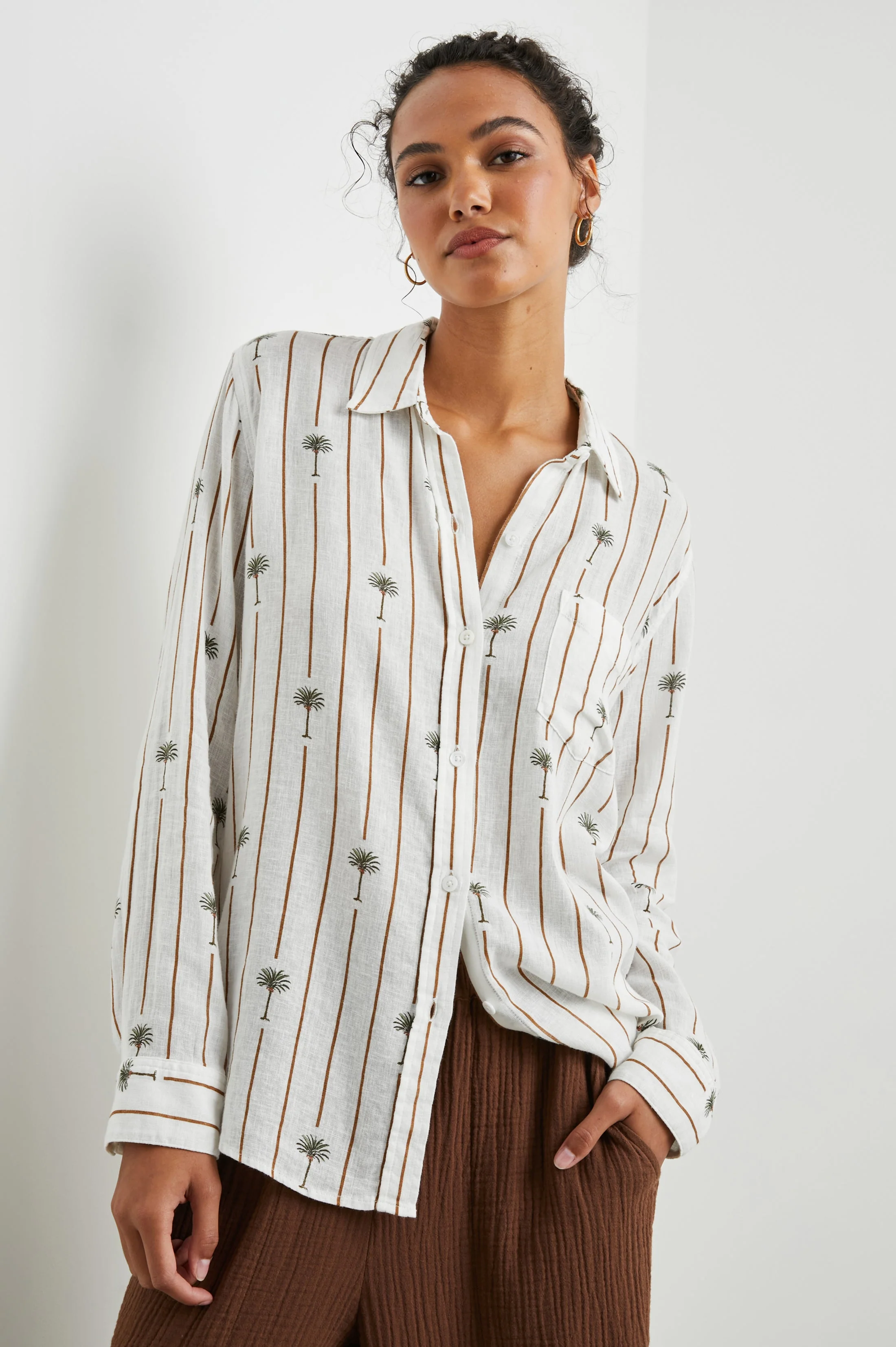 CHARLI SHIRT - STRIPE PALMS - Image 4