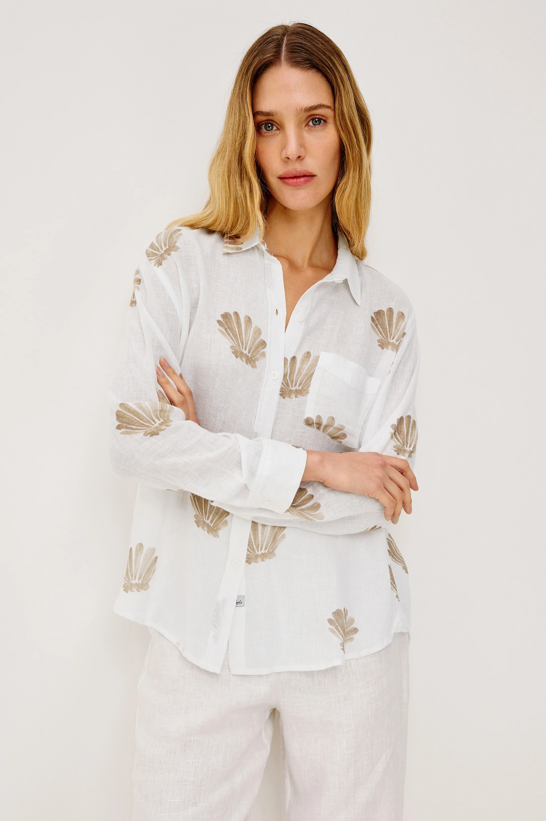 CHARLI SHIRT - TAUPE SEASHELLS