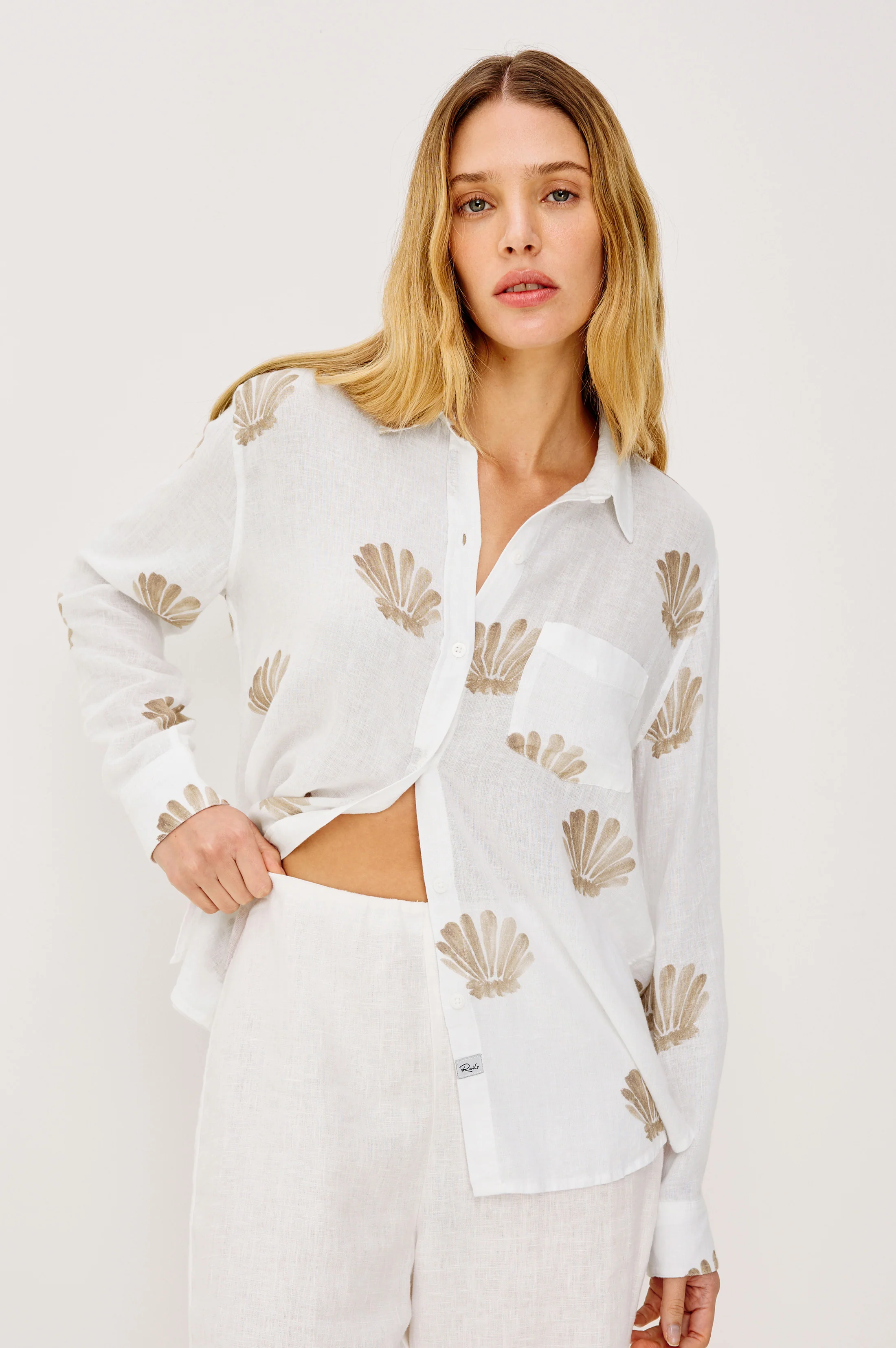 CHARLI SHIRT - TAUPE SEASHELLS - Image 4