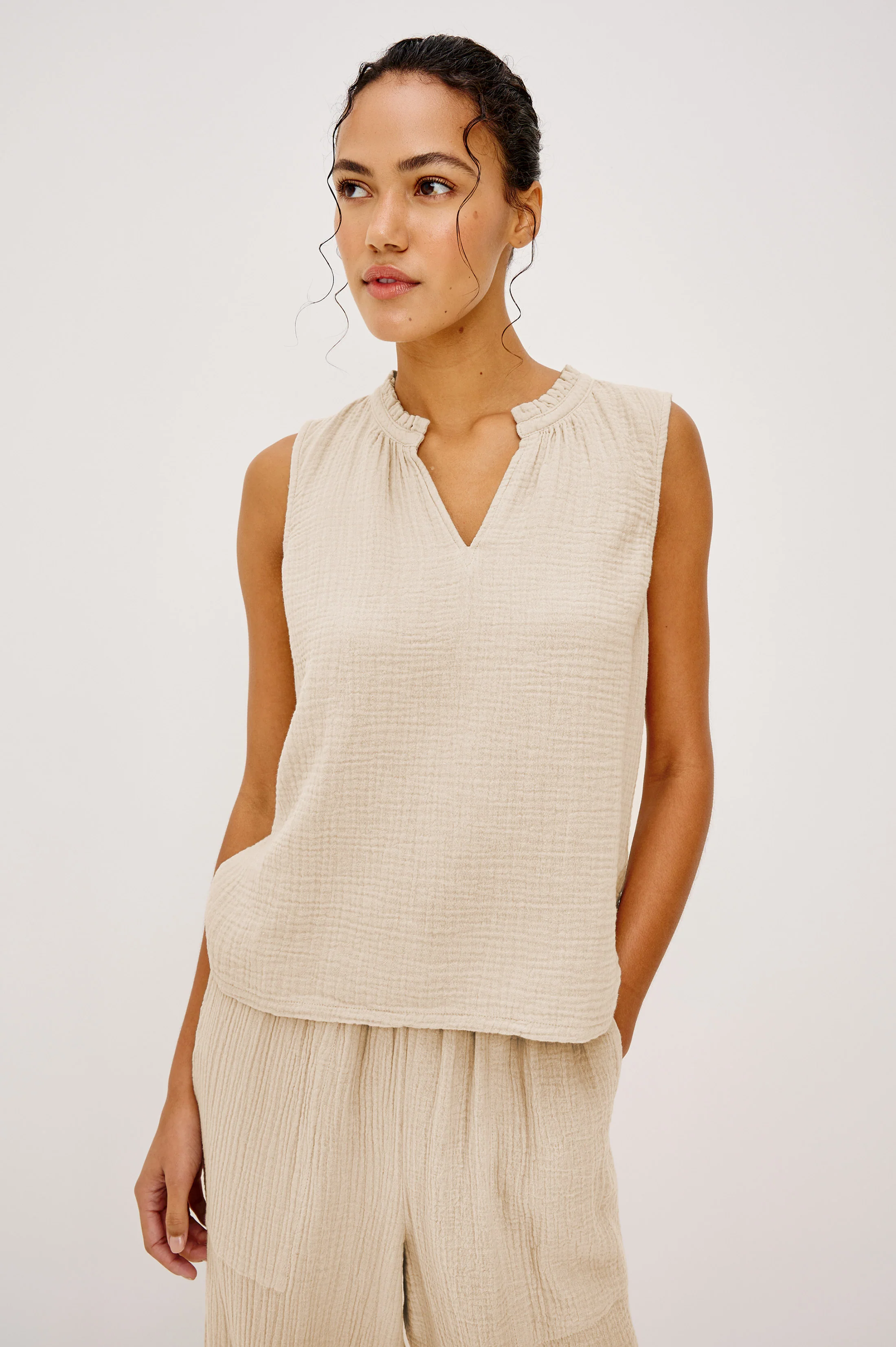 CHRISTY TOP - FLAX