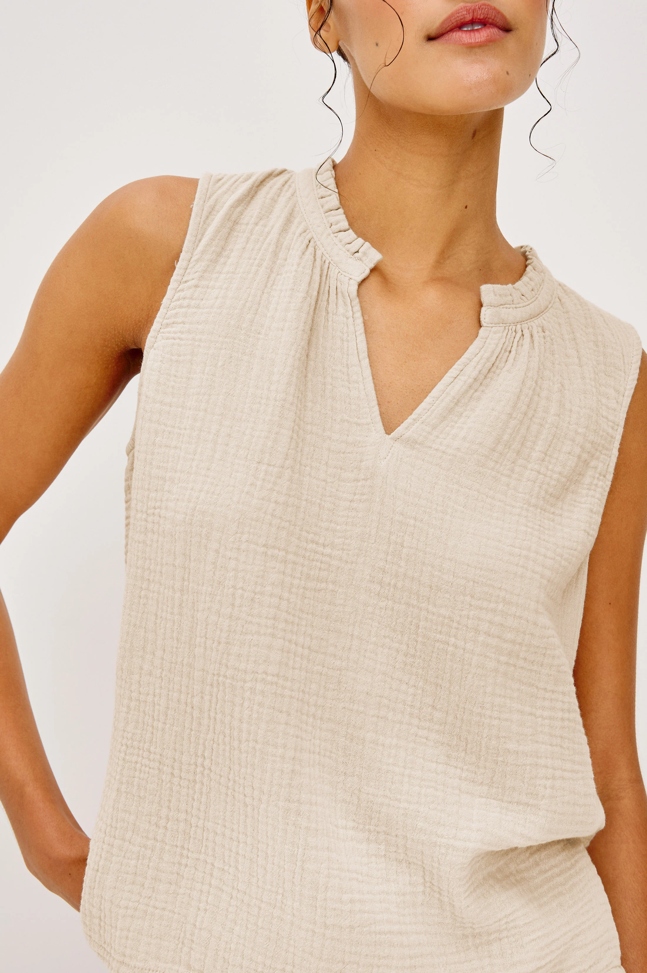 CHRISTY TOP - FLAX - Image 2