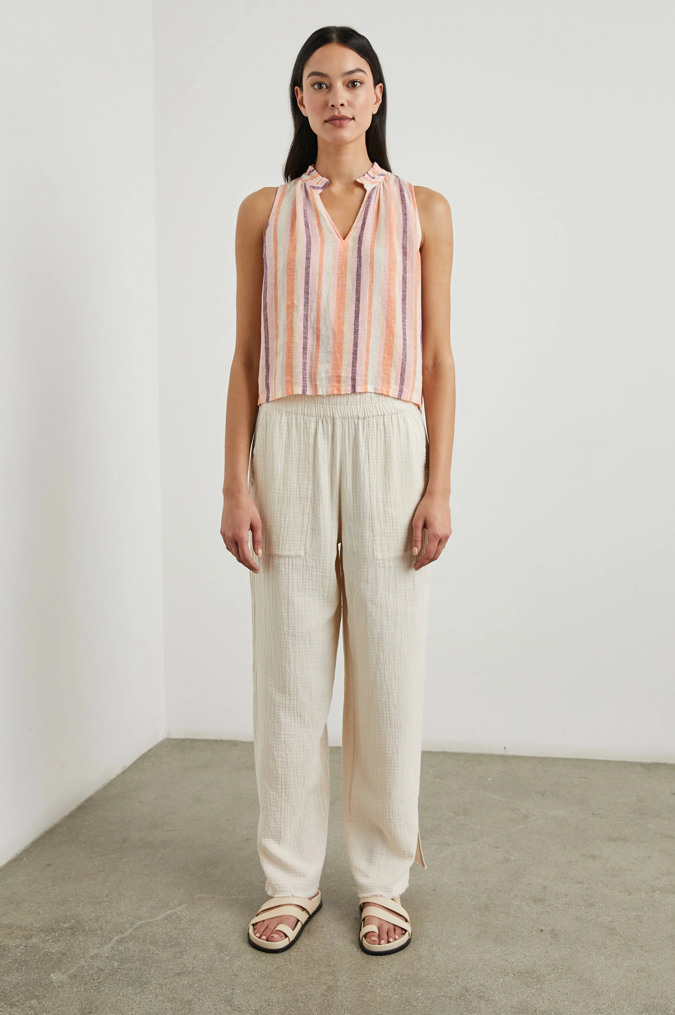 CHRISTY TOP - PAPAYA STRIPE - Image 3
