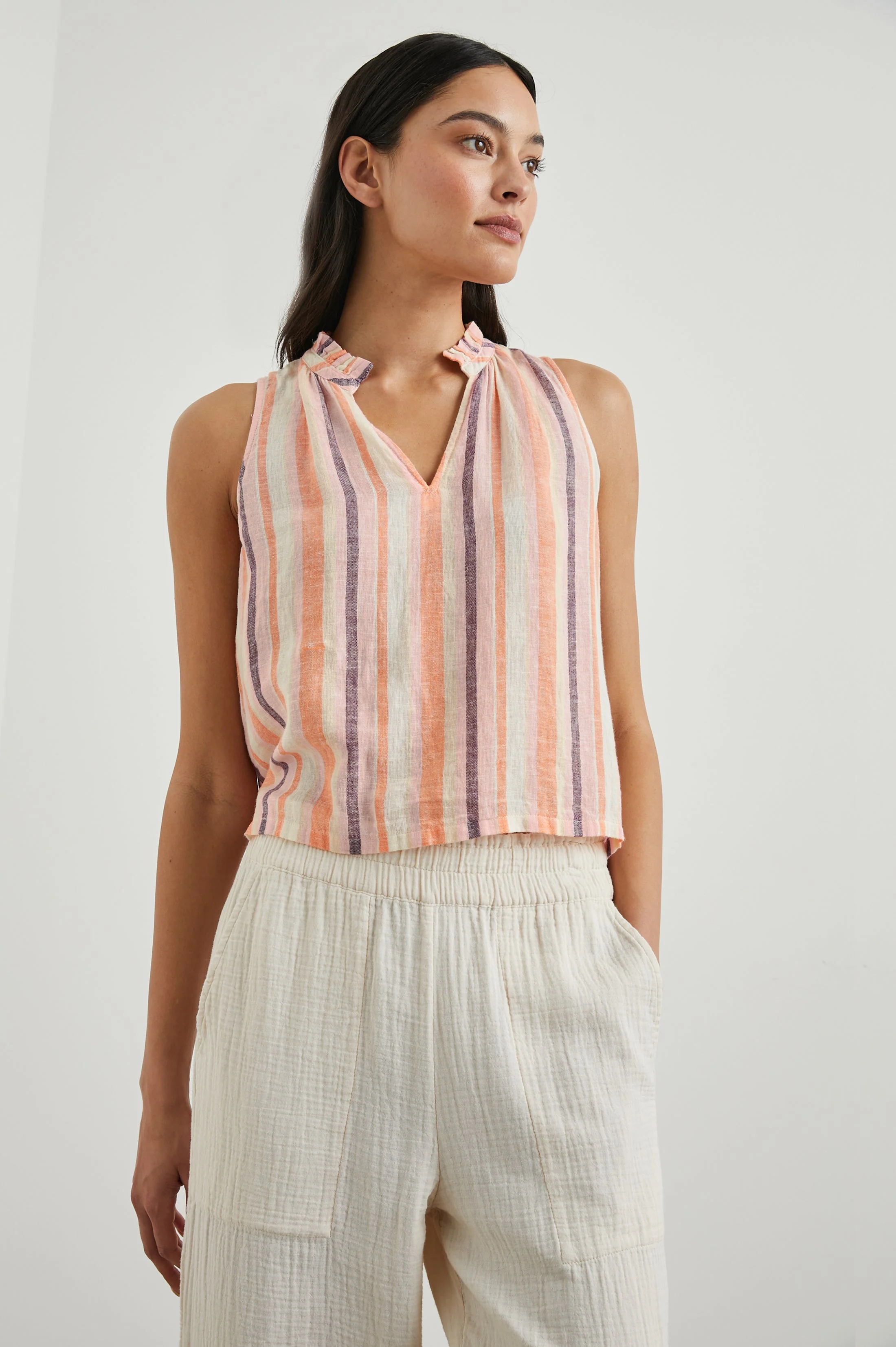 CHRISTY TOP - PAPAYA STRIPE - Image 4