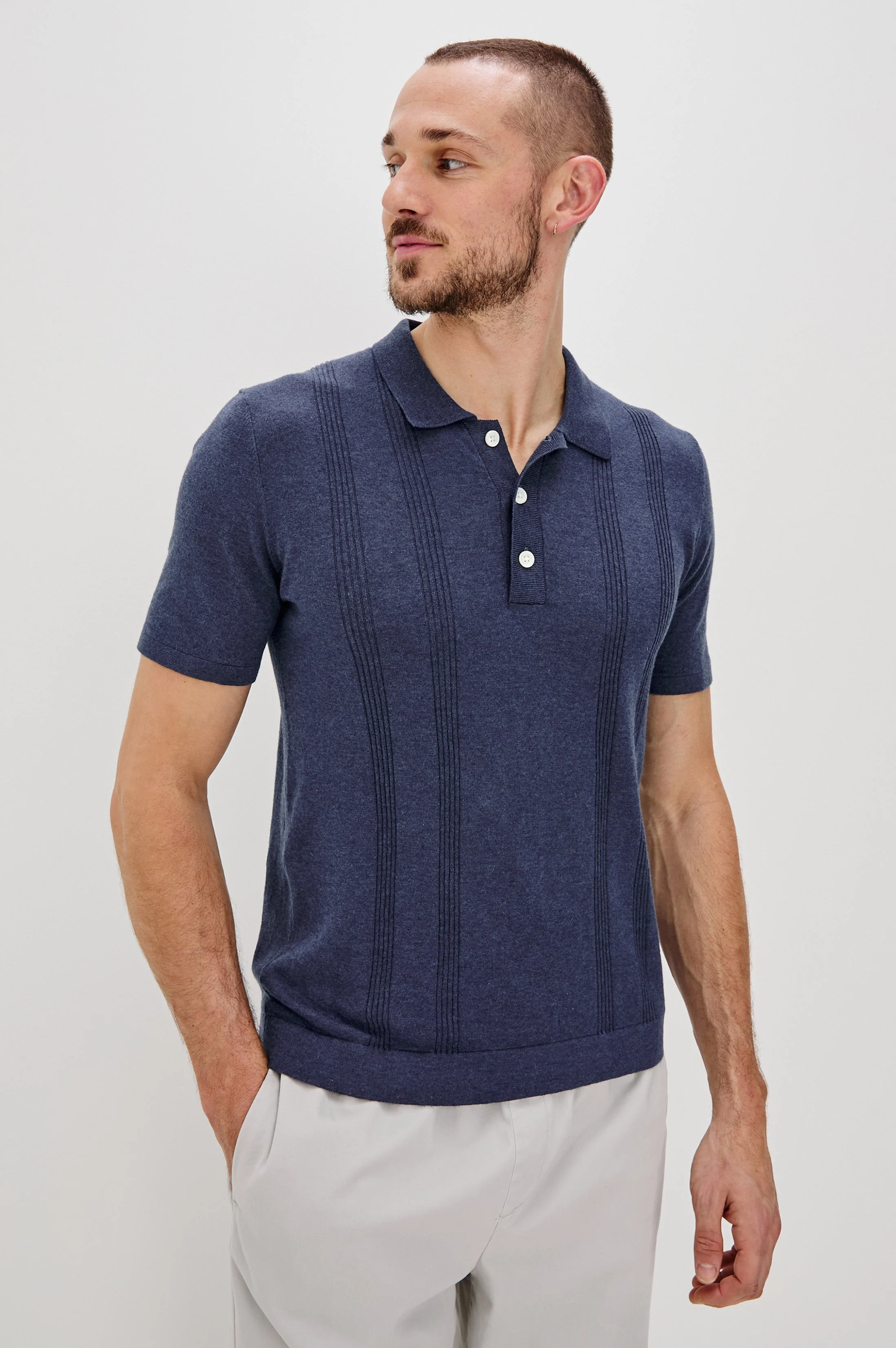 CILLIAN POLO SHIRT - INDIGO DENIM