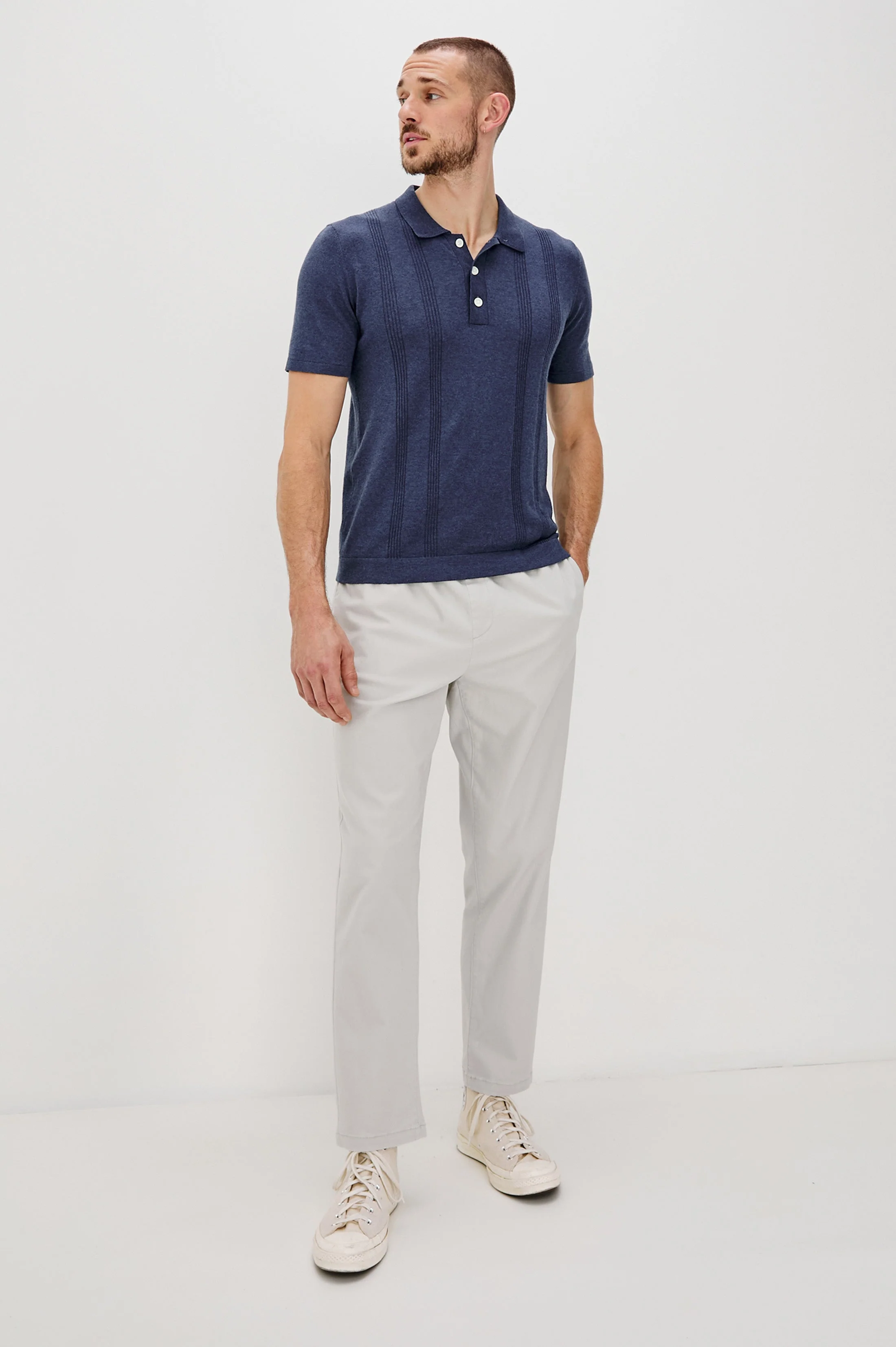 CILLIAN POLO SHIRT - INDIGO DENIM - Image 4