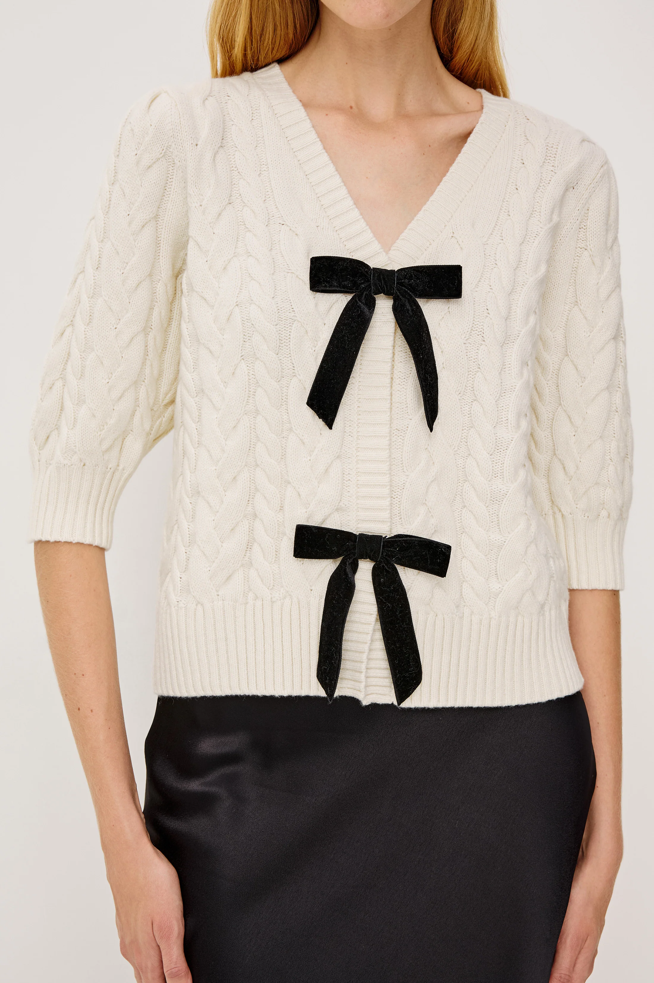 CLARISSA SWEATER - IVORY CABLES - Image 2