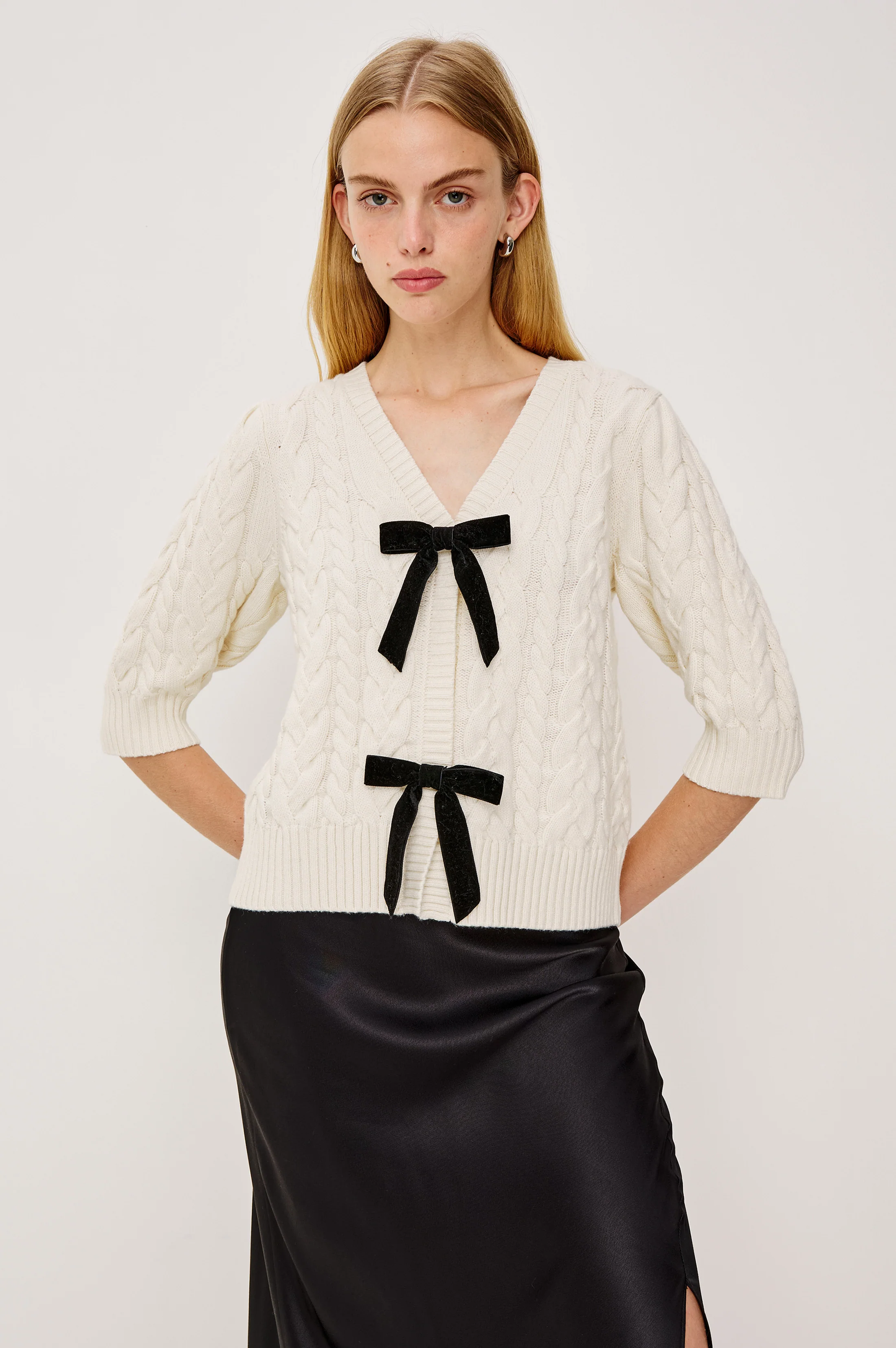 CLARISSA SWEATER - IVORY CABLES - Image 4