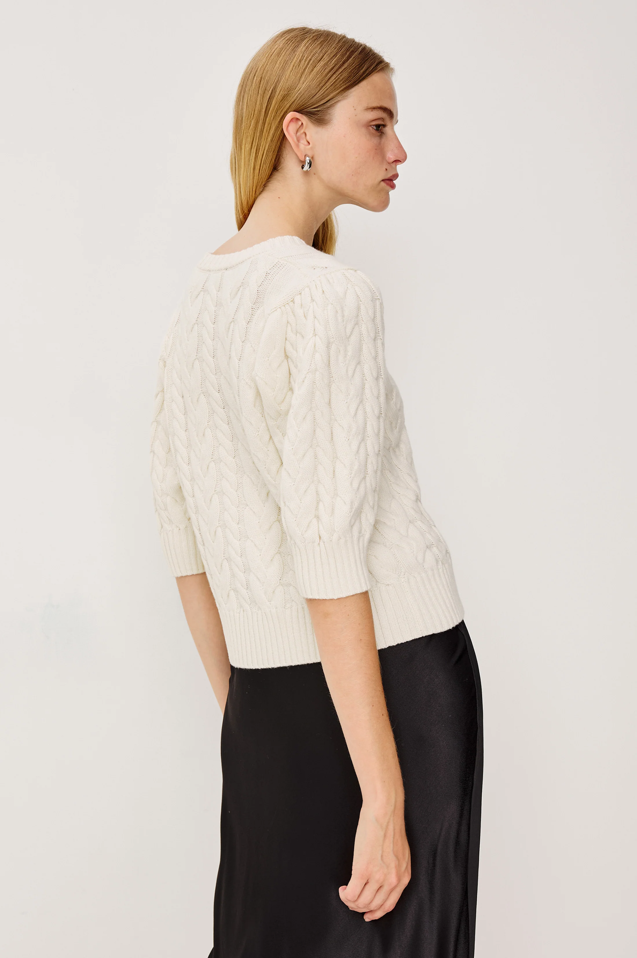 CLARISSA SWEATER - IVORY CABLES - Image 5