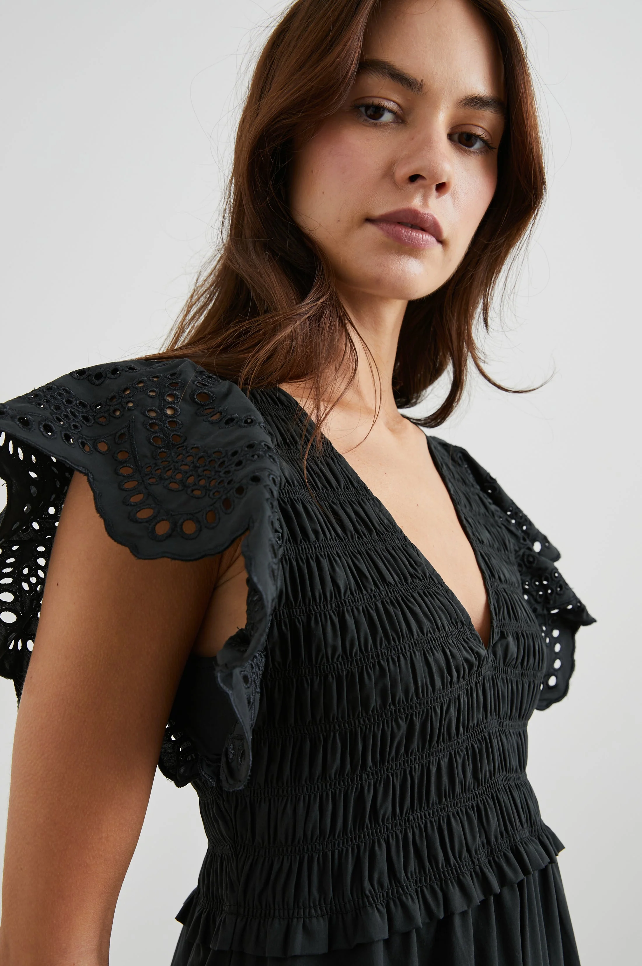 CLEMENTINE DRESS - BLACK EYELET - Image 2