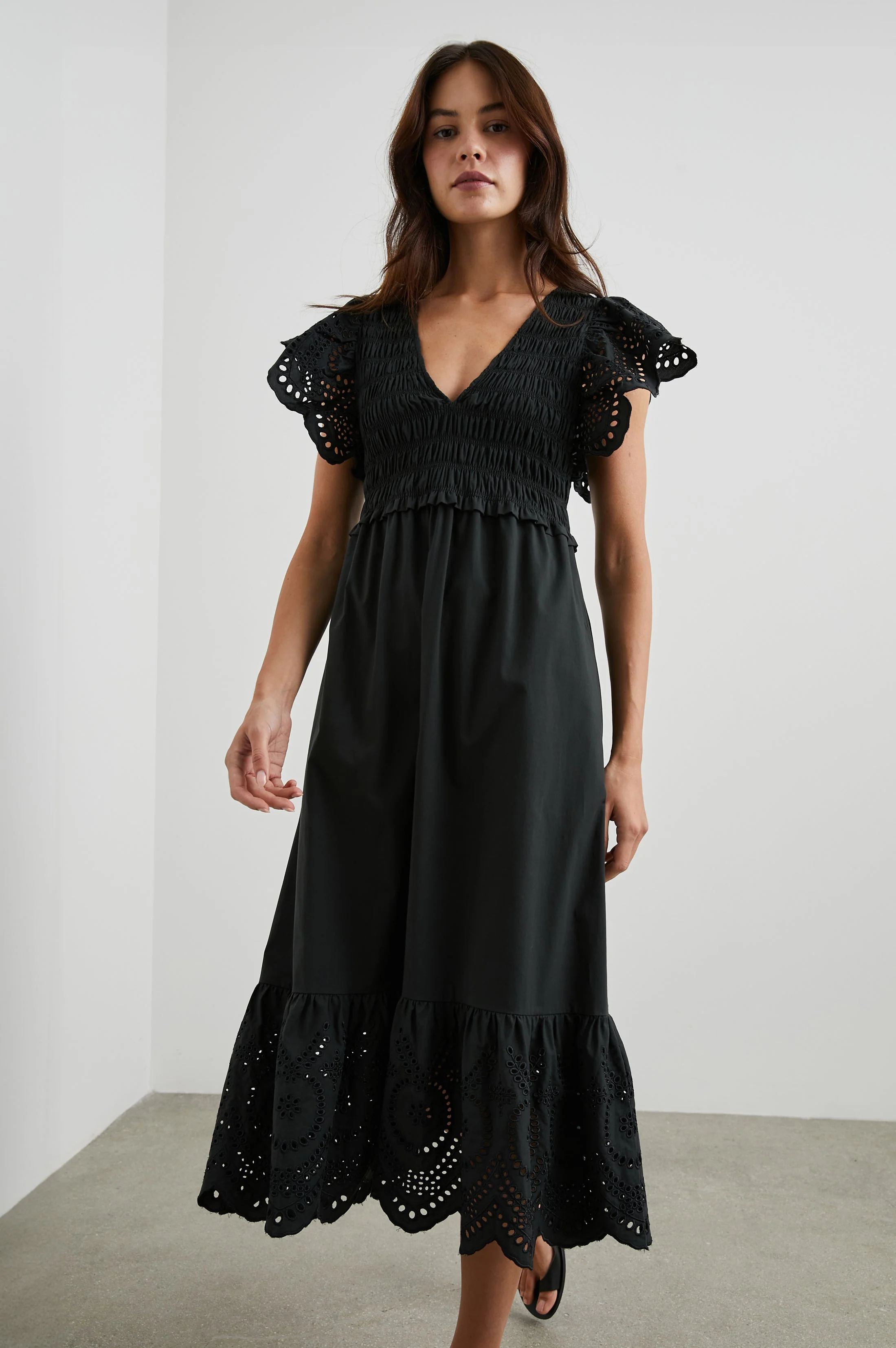 CLEMENTINE DRESS - BLACK EYELET - Image 3