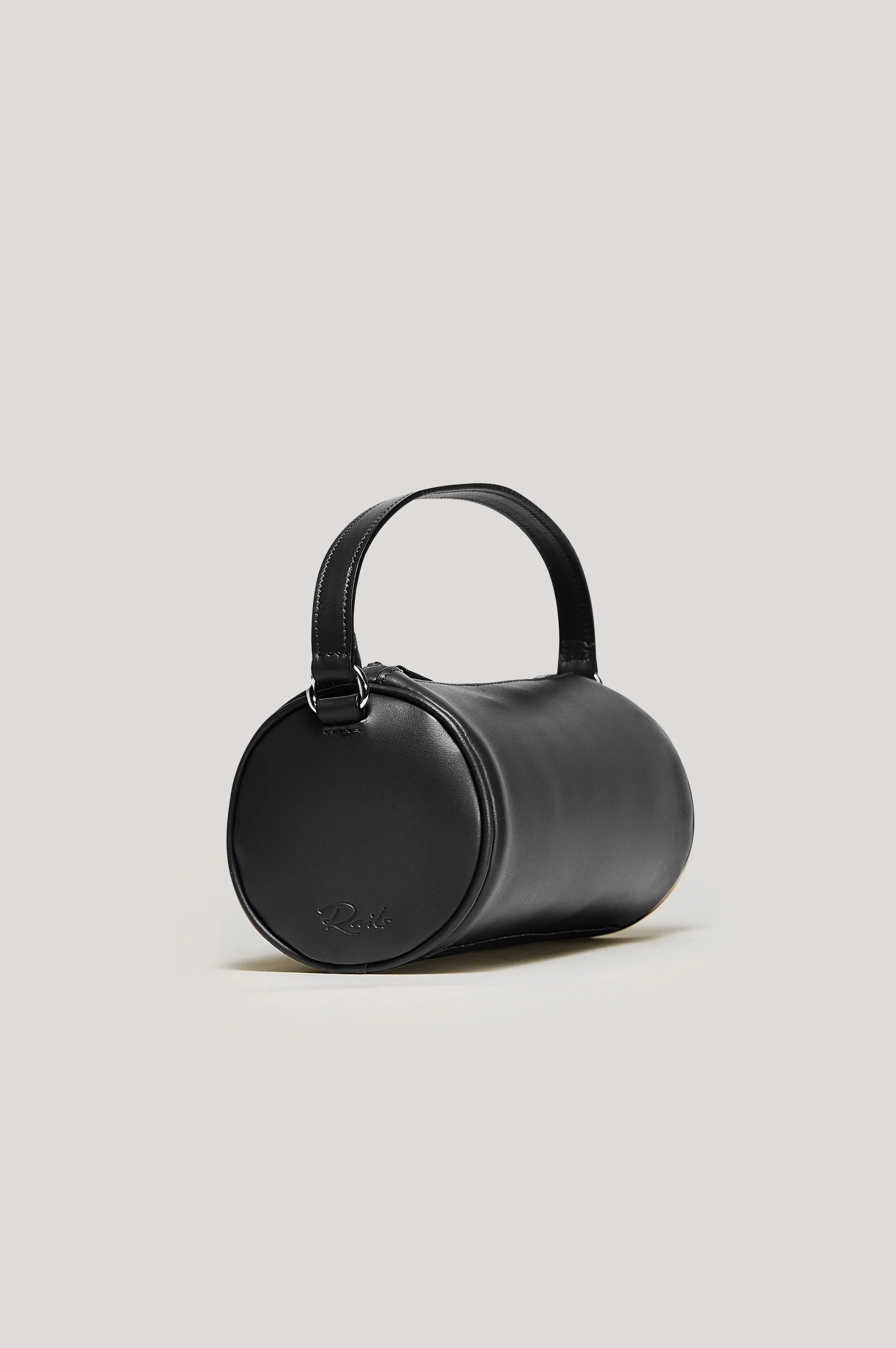 COMO MINI BARREL BAG - BLACK LEATHER - Image 6