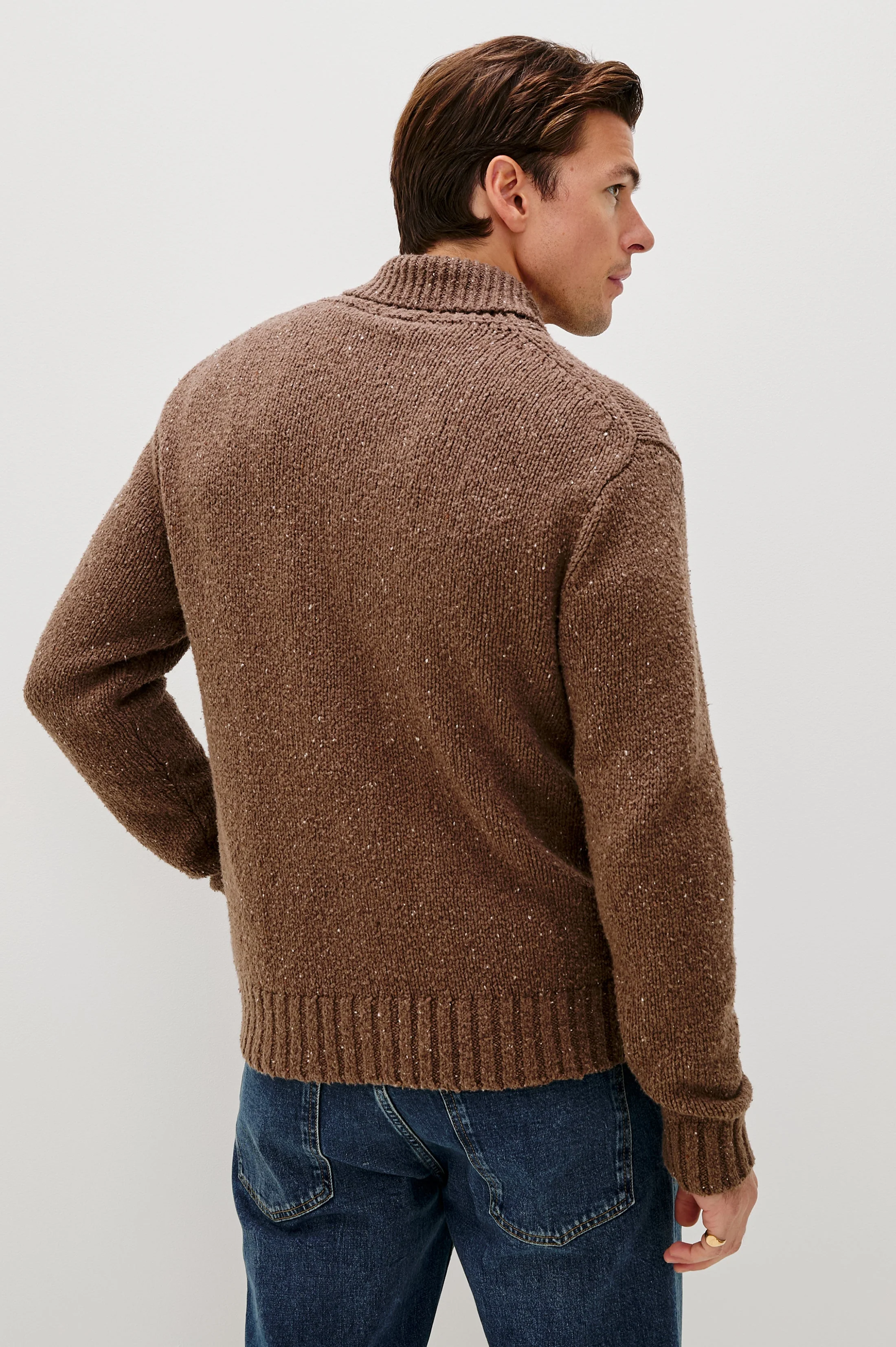 CORDEN CARDIGAN - CHESTNUT SPECKLE - Image 5