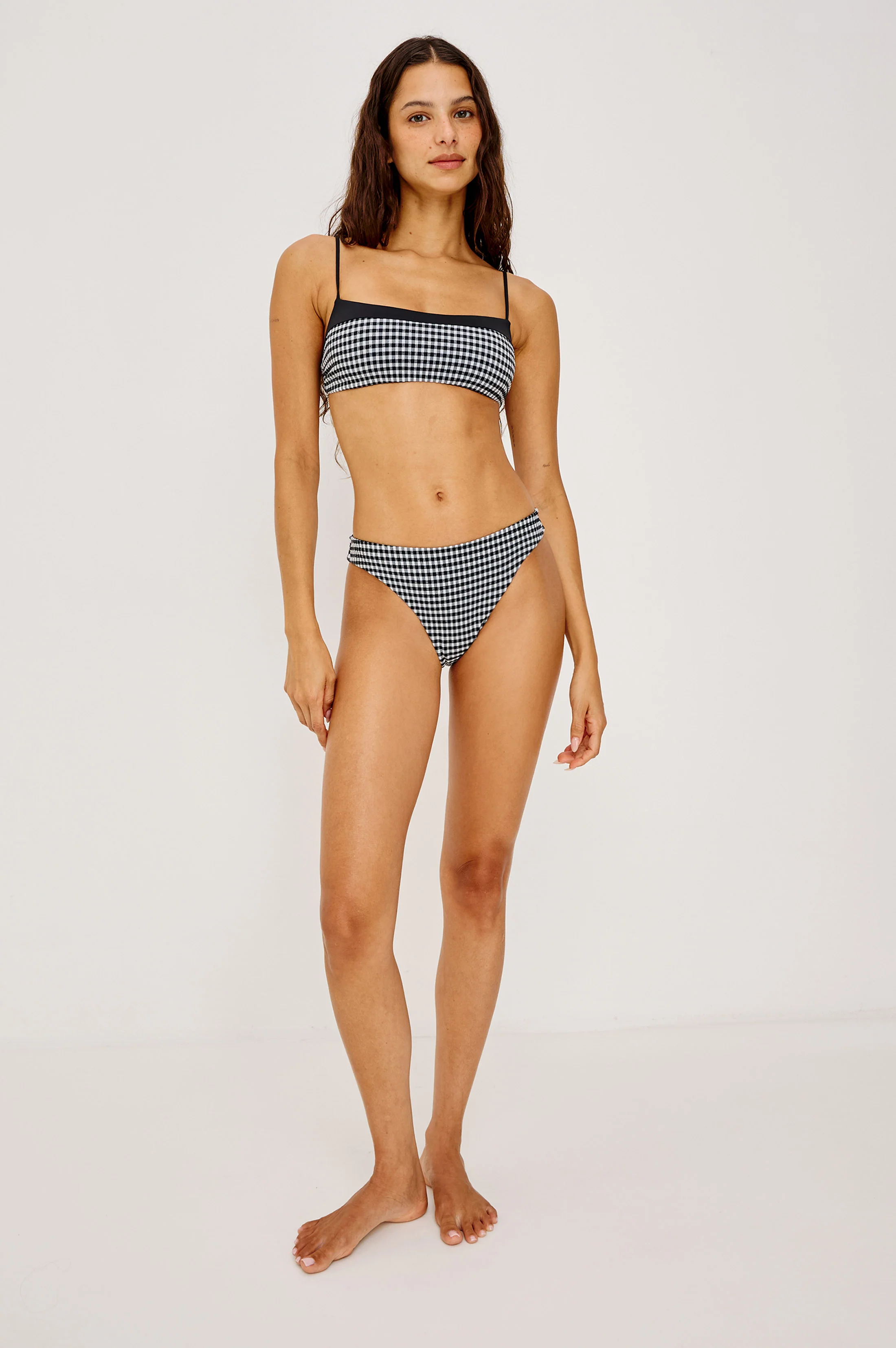 CORISCA BIKINI BOTTOM - BLACK WHITE GINGHAM - Image 3