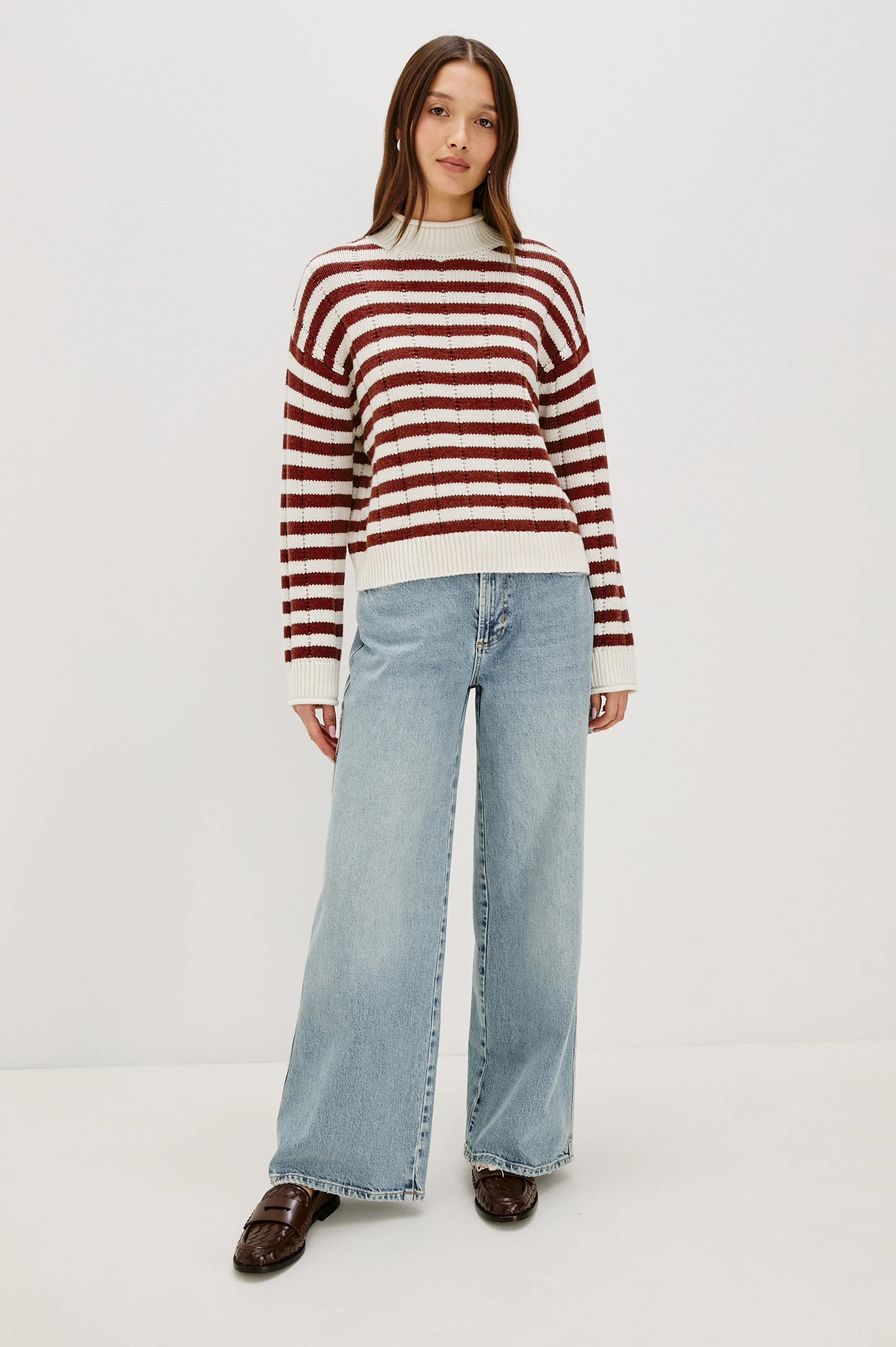 CORRINE SWEATER - IVORY RUSSET STRIPE - Image 4