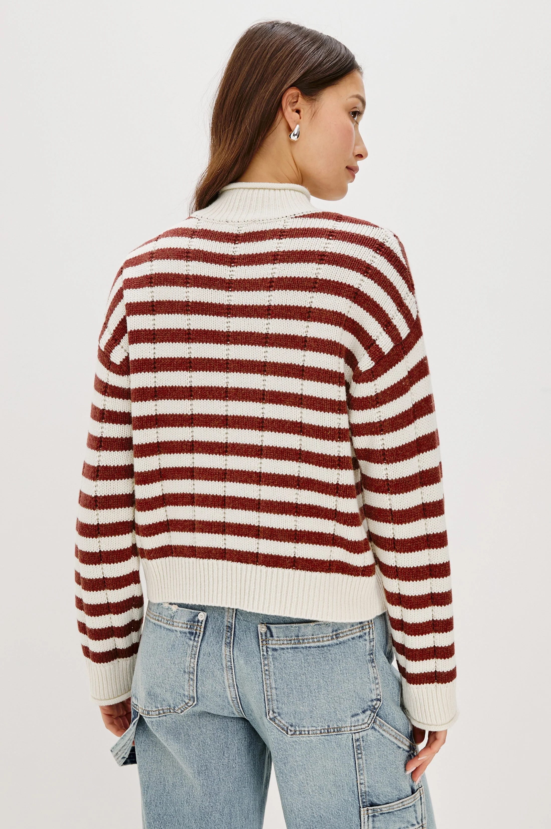 CORRINE SWEATER - IVORY RUSSET STRIPE - Image 5