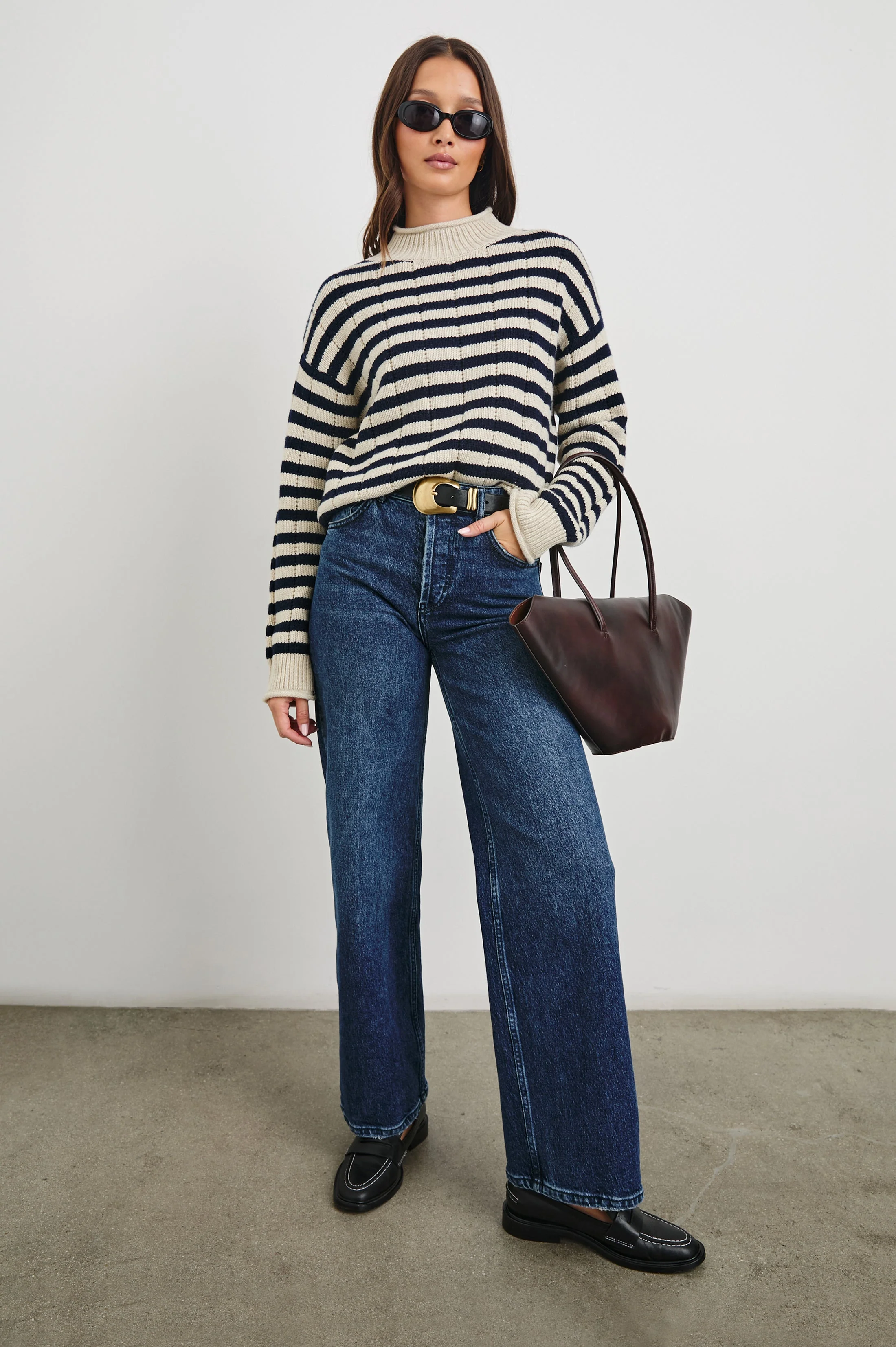 CORRINE SWEATER - OAT NAVY STRIPE - Image 3