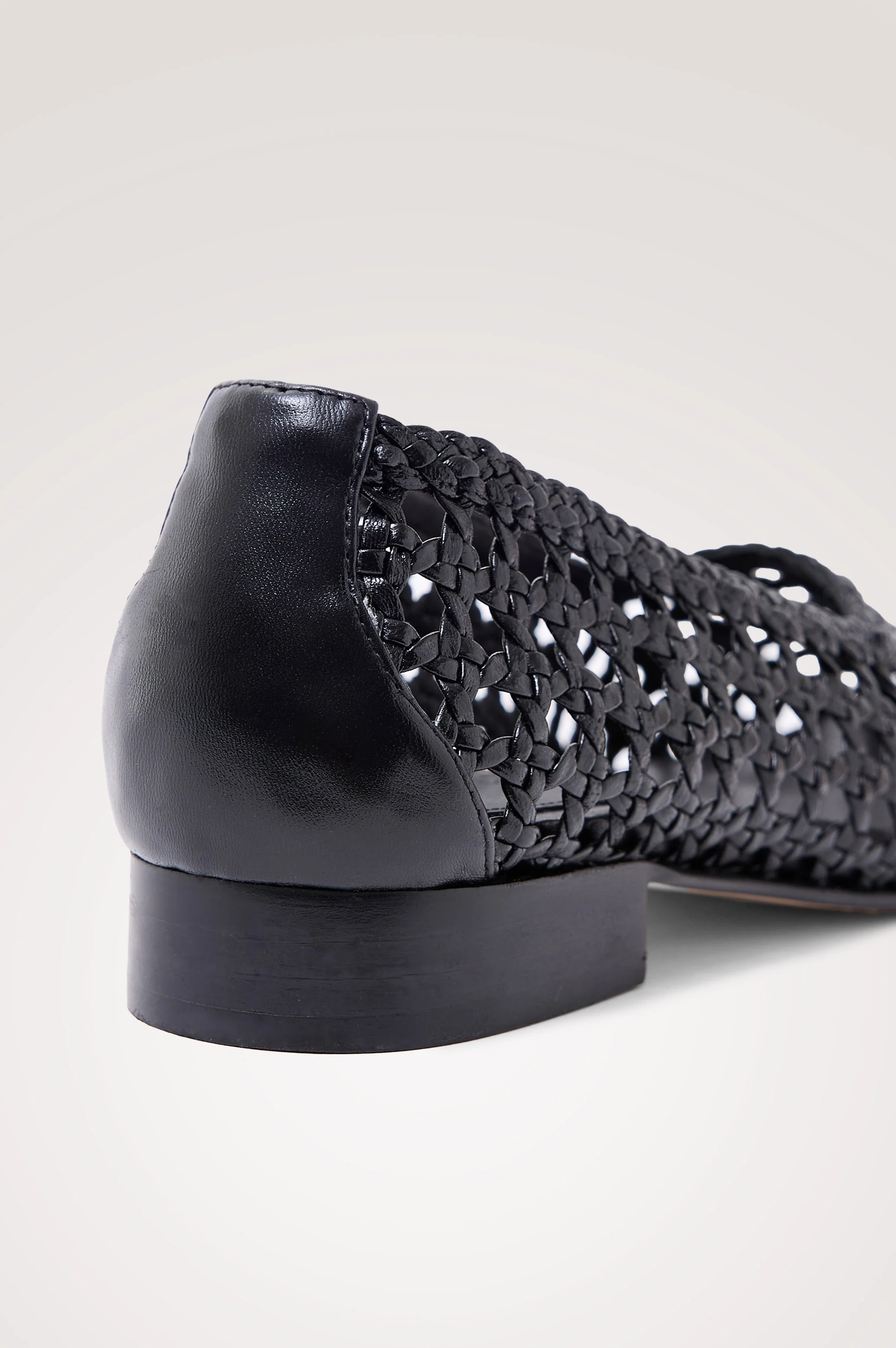 CORTONA WOVEN BALLET FLAT - BLACK LEATHER - Image 4