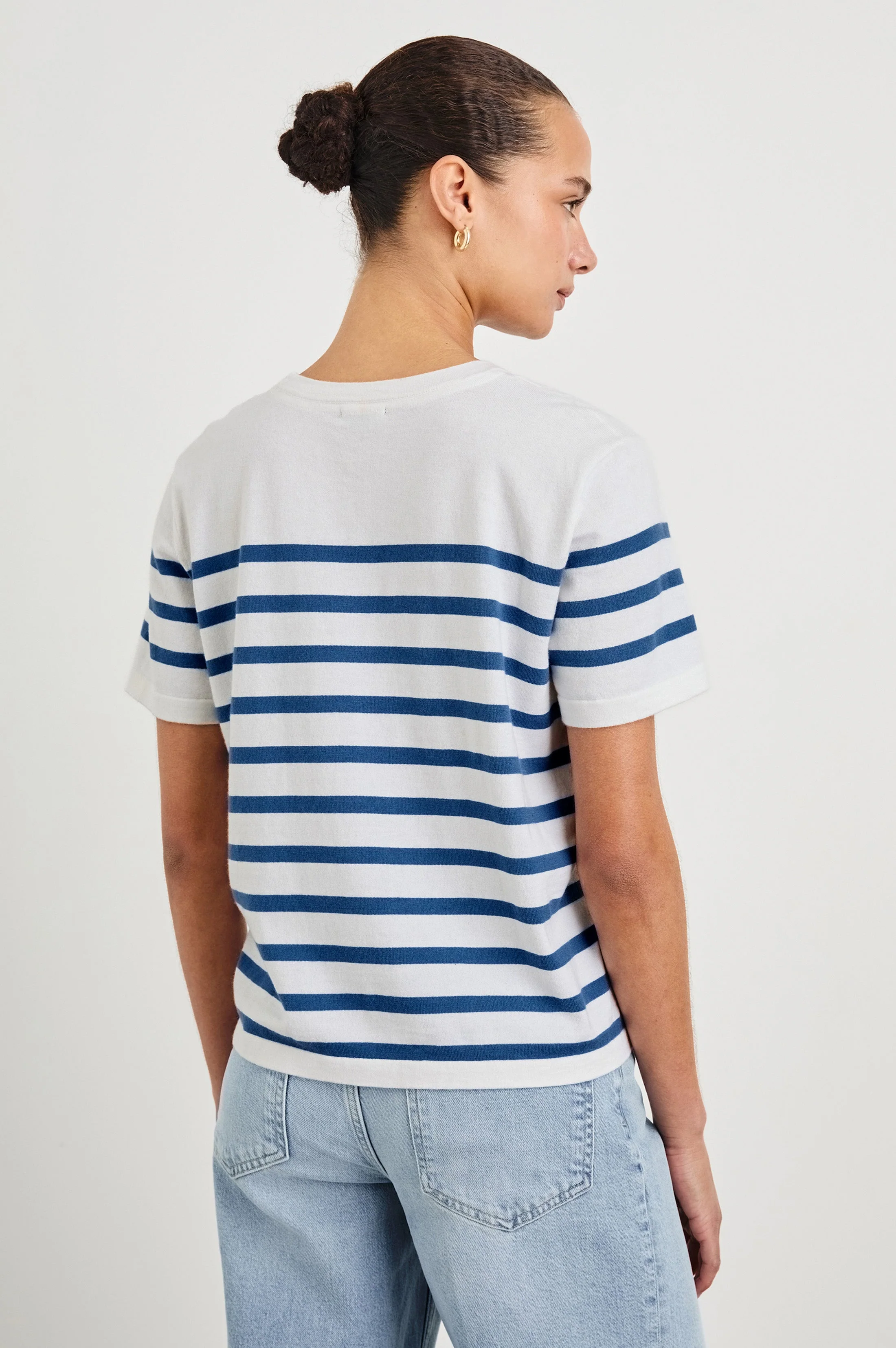 COTTON CASHMERE T-SHIRT - SAILOR STRIPE - Image 5