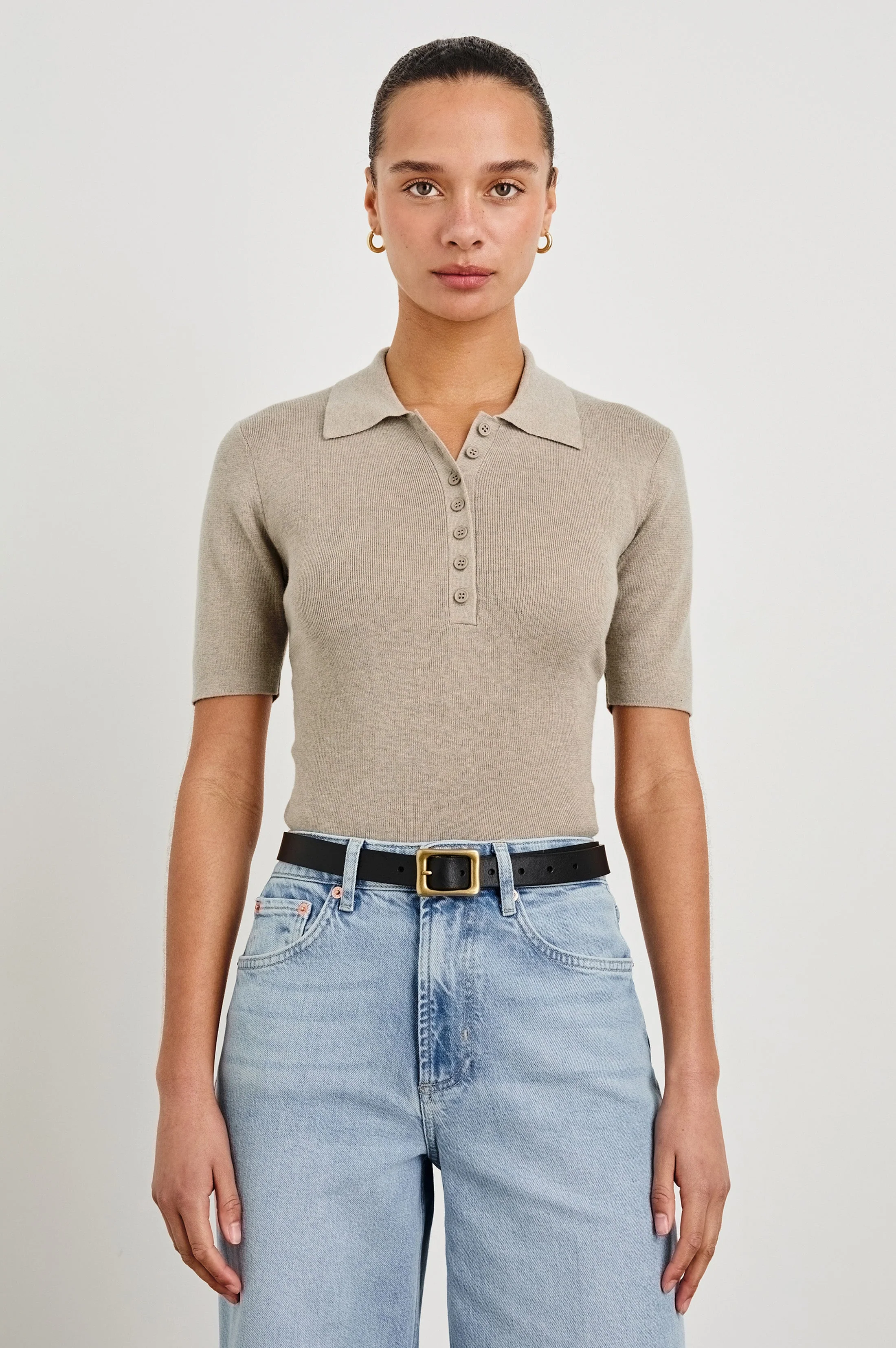 COURT POLO SHIRT - HEATHER OAT