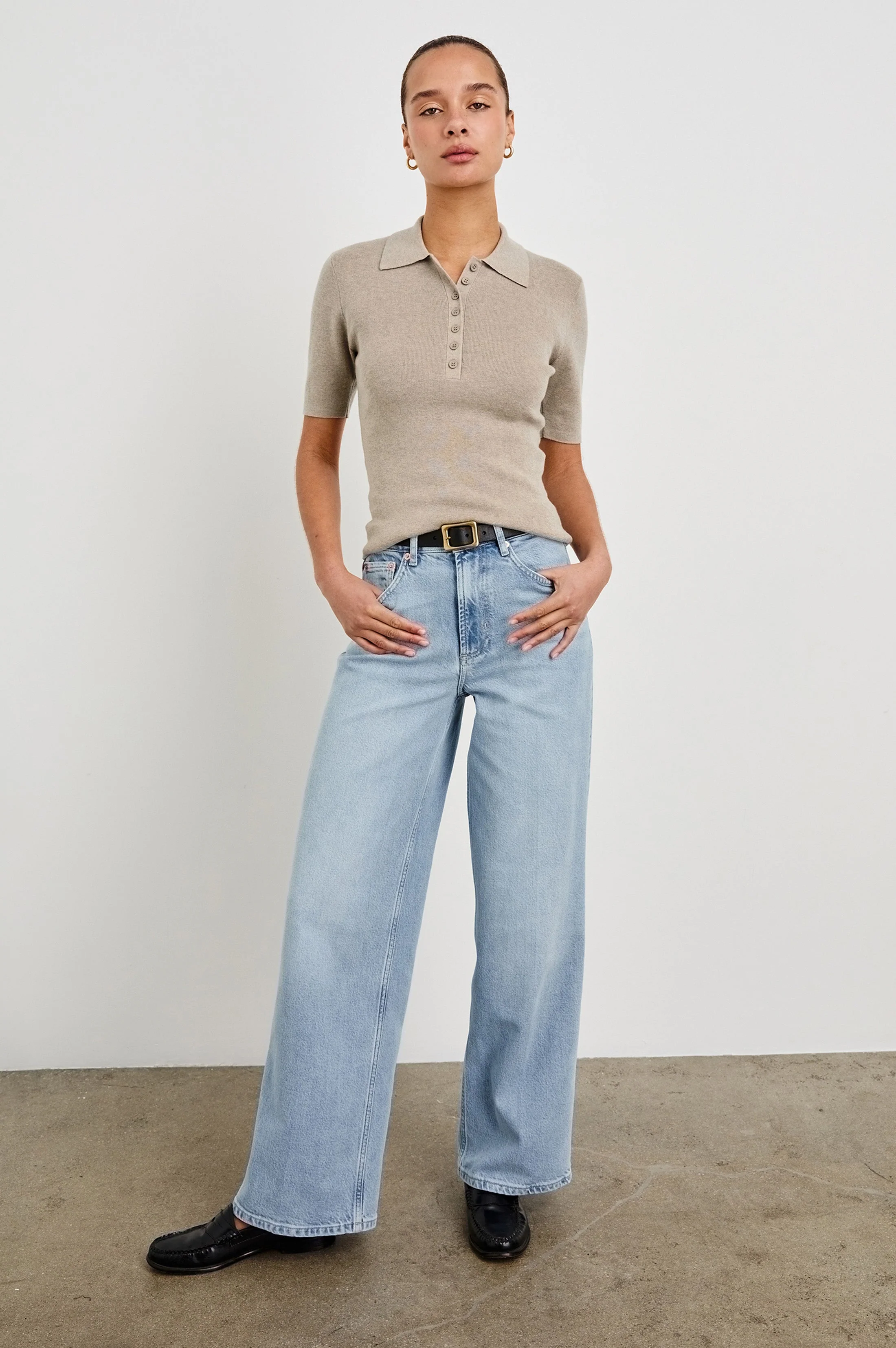 COURT POLO SHIRT - HEATHER OAT - Image 3