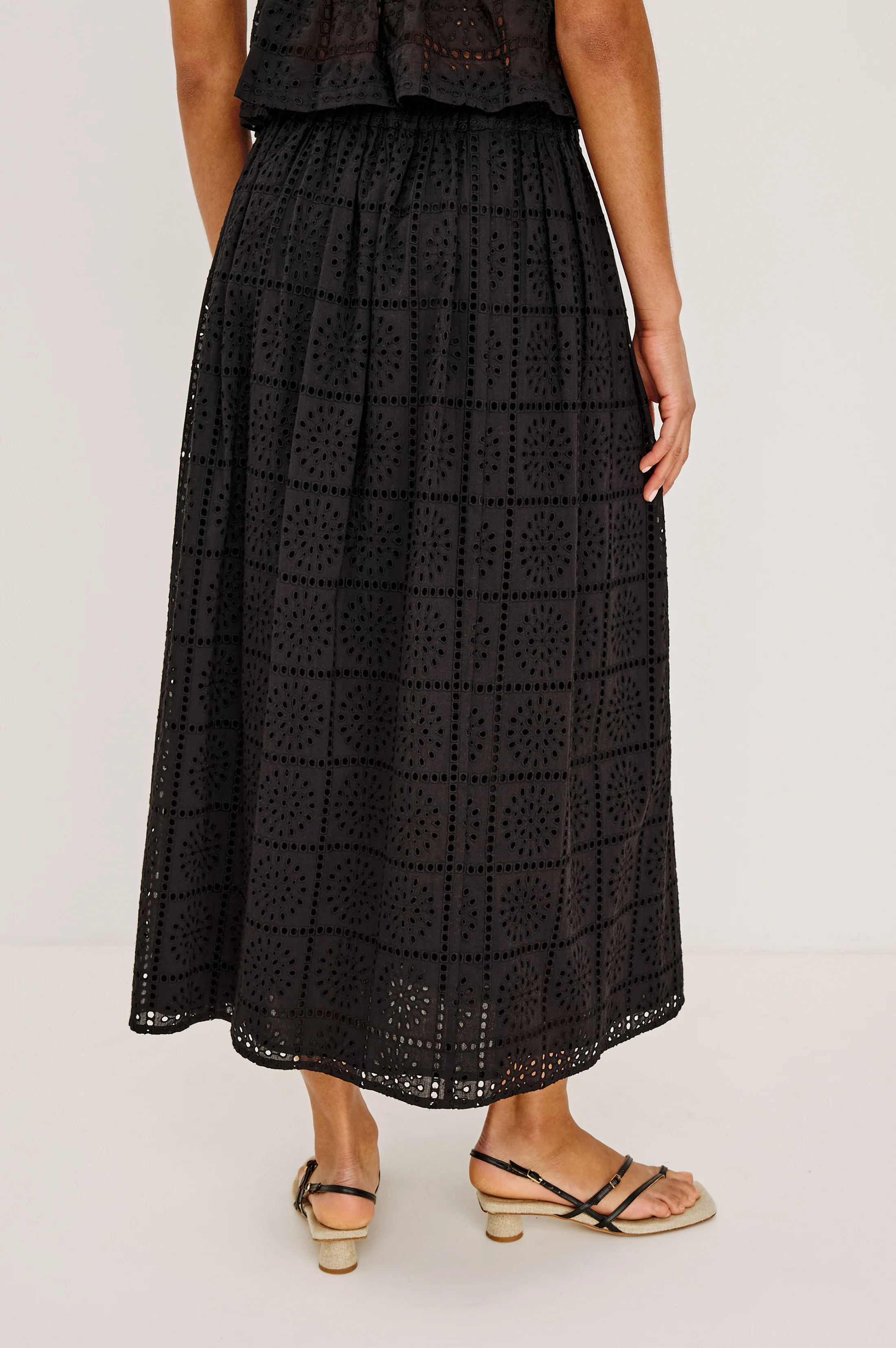 DAX SKIRT - BLACK GRID EMBROIDERY - Image 5