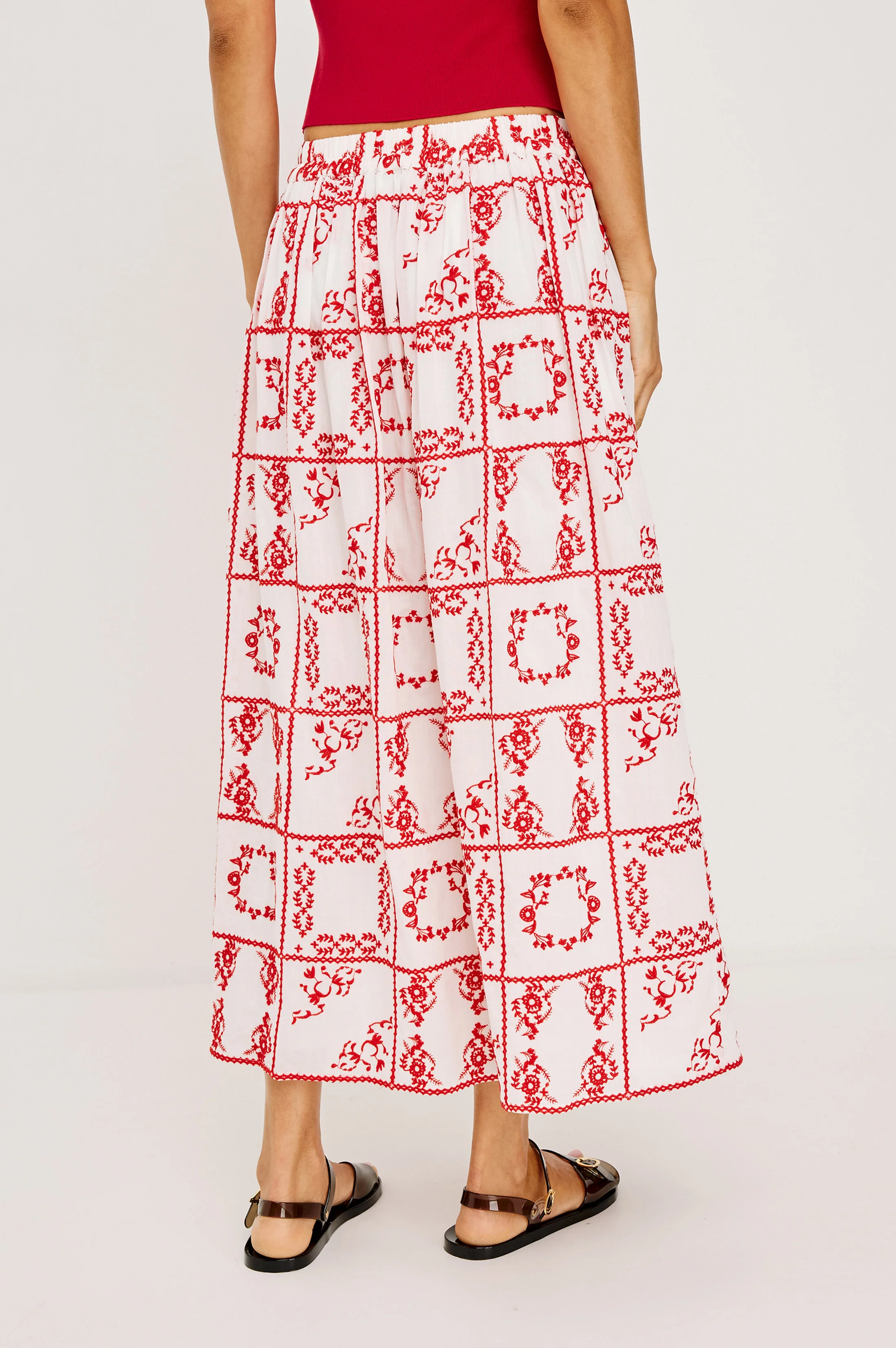 DAX SKIRT - IVORY RED HANDKERCHIEF - Image 4