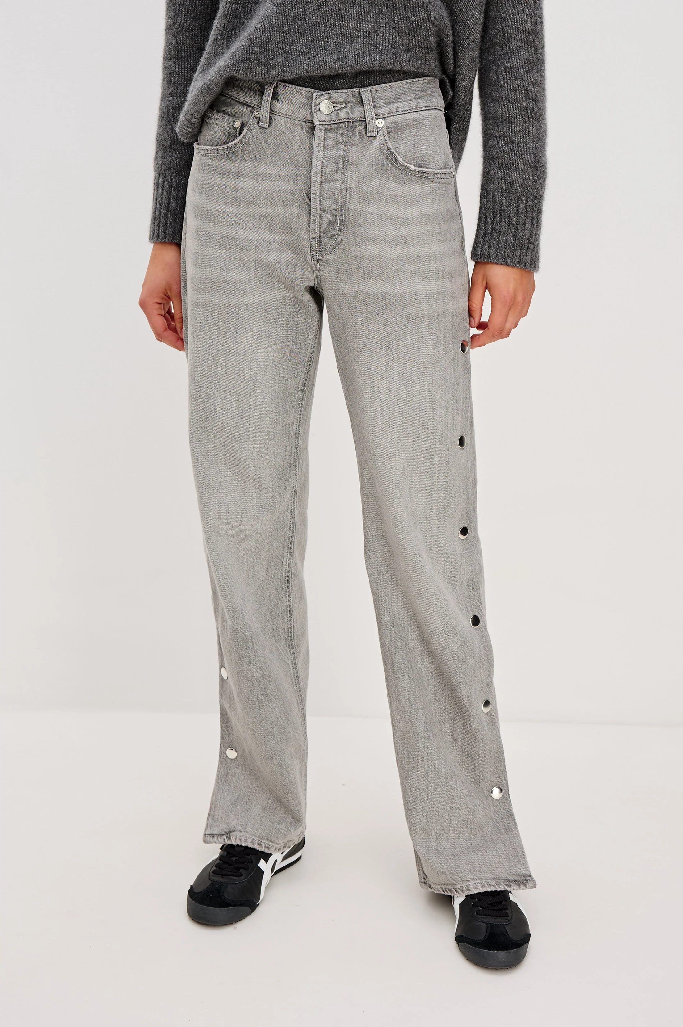 DEL MAR BOYFRIEND - STONE GREY STUDDED - Image 2