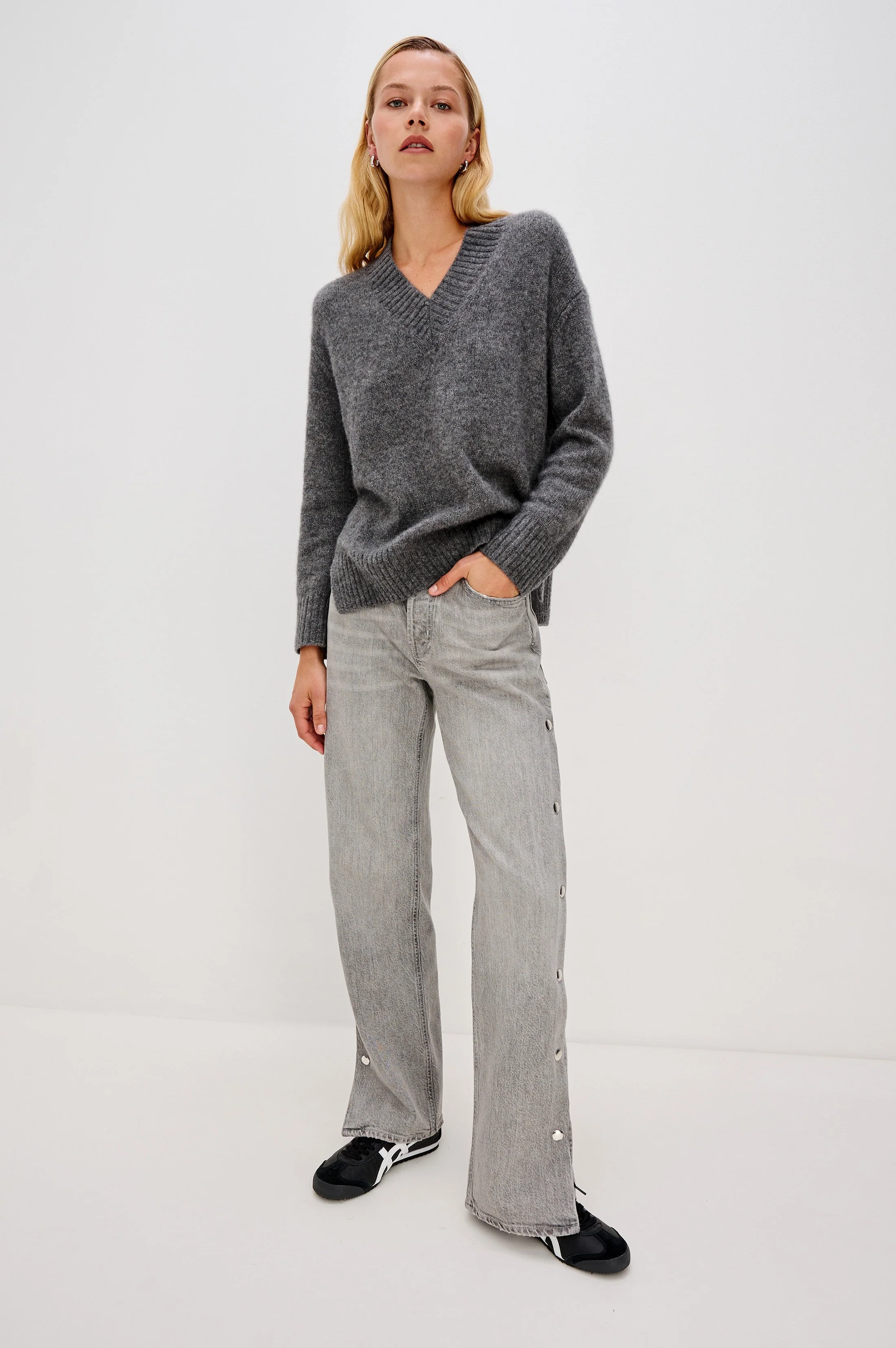 DEL MAR BOYFRIEND - STONE GREY STUDDED - Image 4