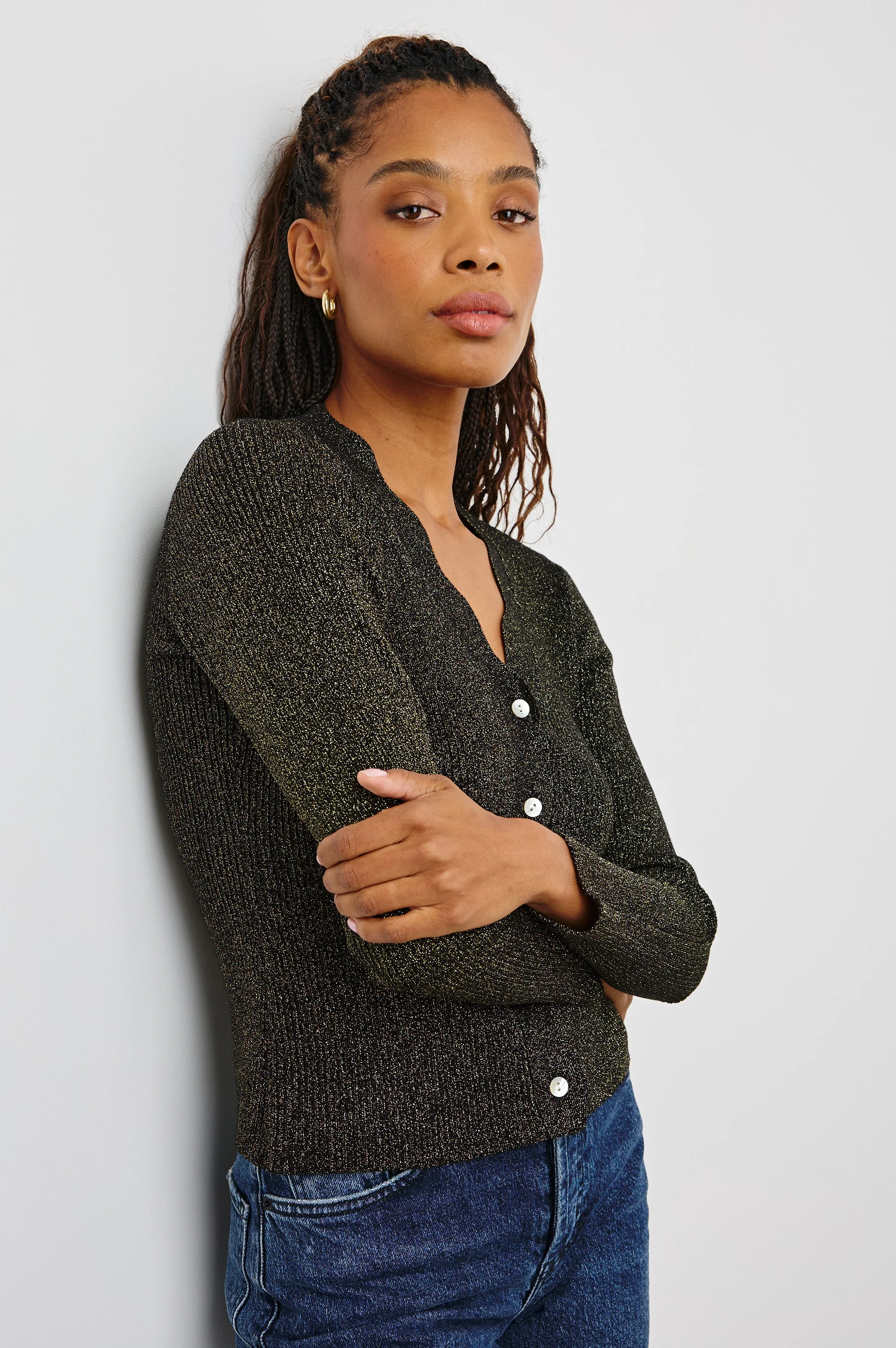 DITA CARDIGAN - GOLD LUREX - Image 5