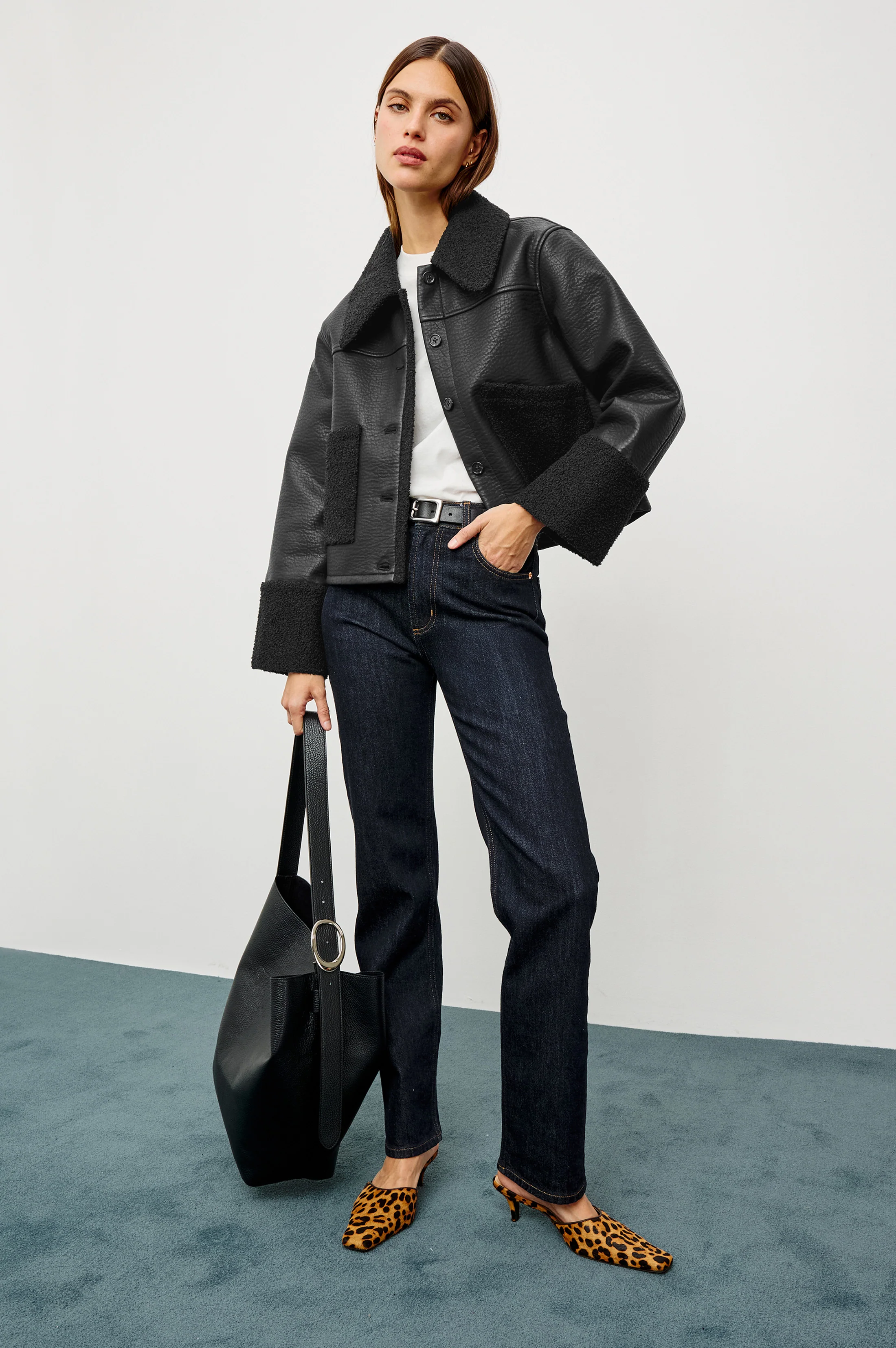 DRIA JACKET - BLACK SHEARLING